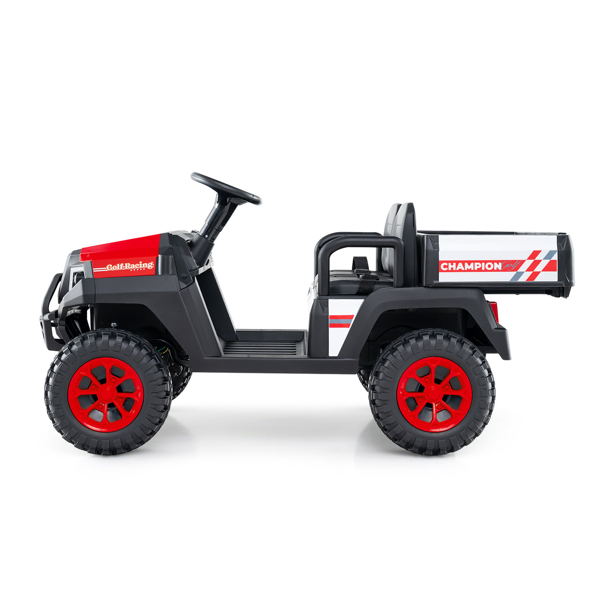 24V 2-Seater Kids Ride-On Golf Cart, 4WD Electric Car with Remote