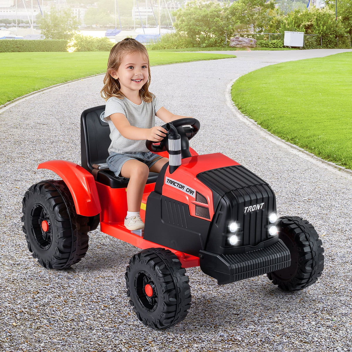 24V Kids Ride-On Tractor with Detachable Trailer and Remote Control