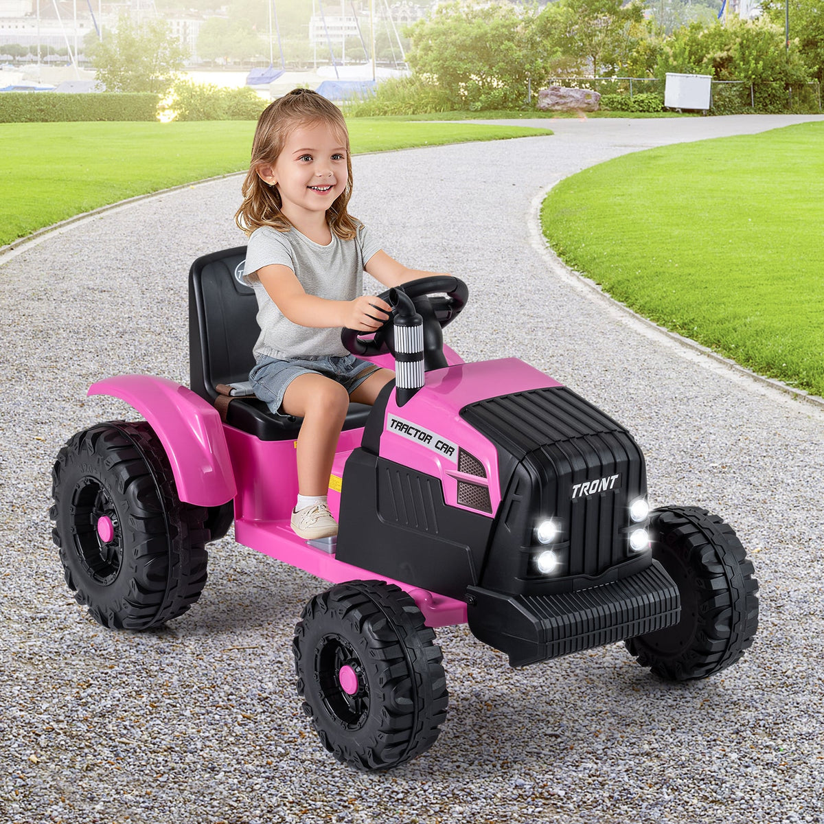 24V Kids Ride-On Tractor with Detachable Trailer and Remote Control