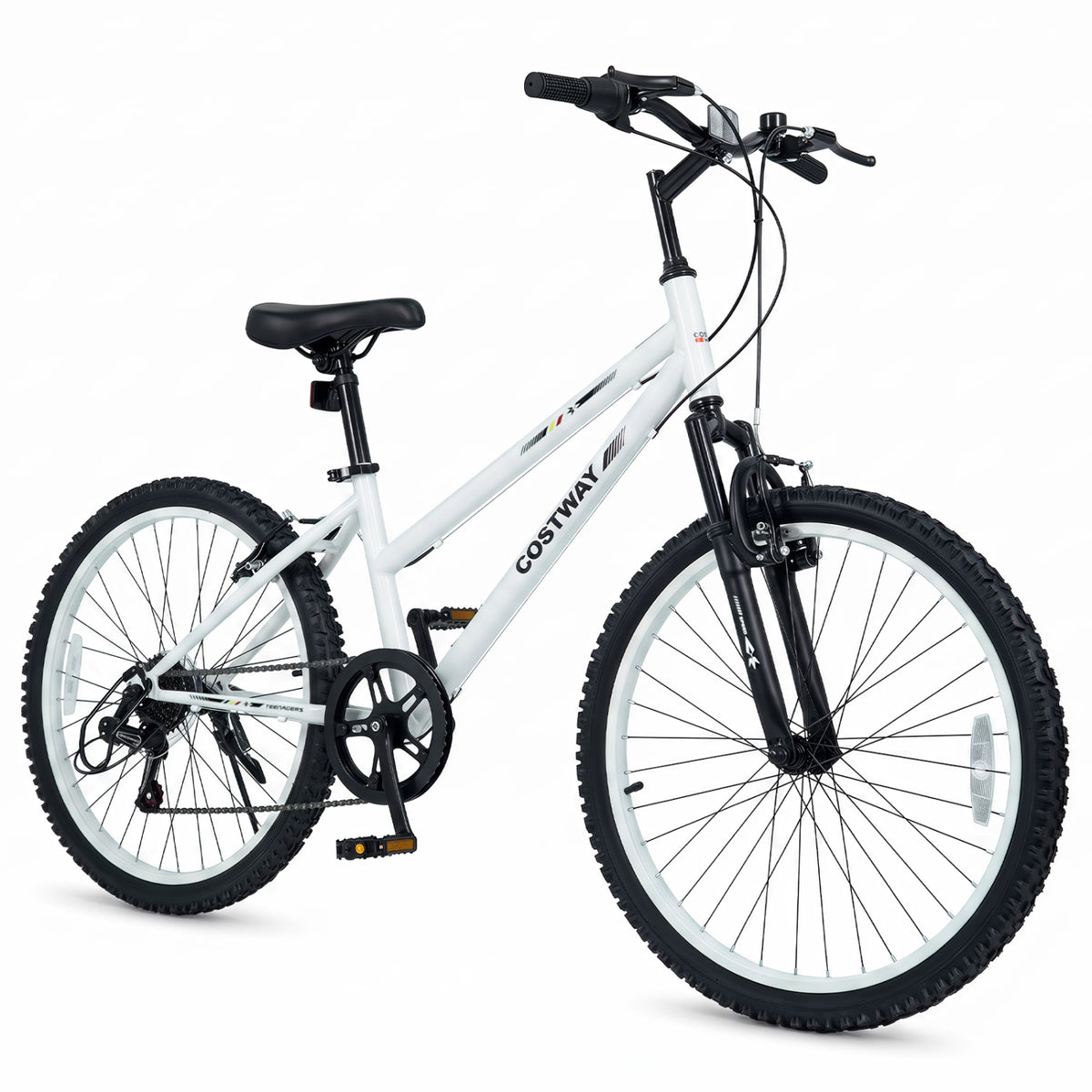Vélo tout-terrain pour enfants, réglable, avec 7 vitesses et fourche suspendue
