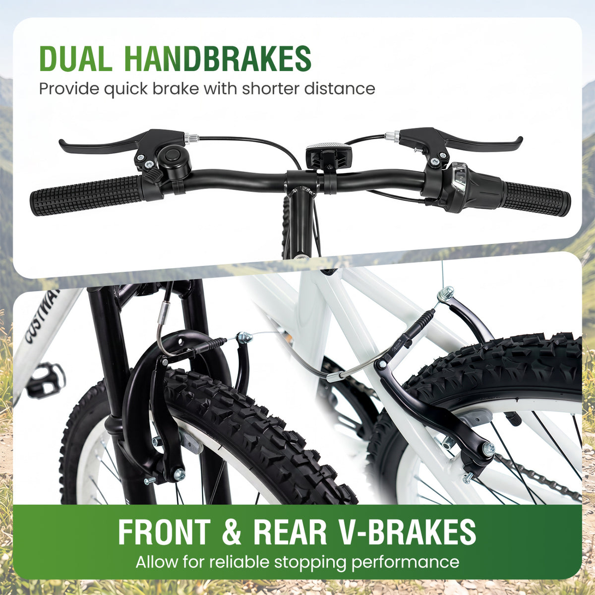 Kids Mountain Bike Adjustable with 7 Speed and Suspension Fork