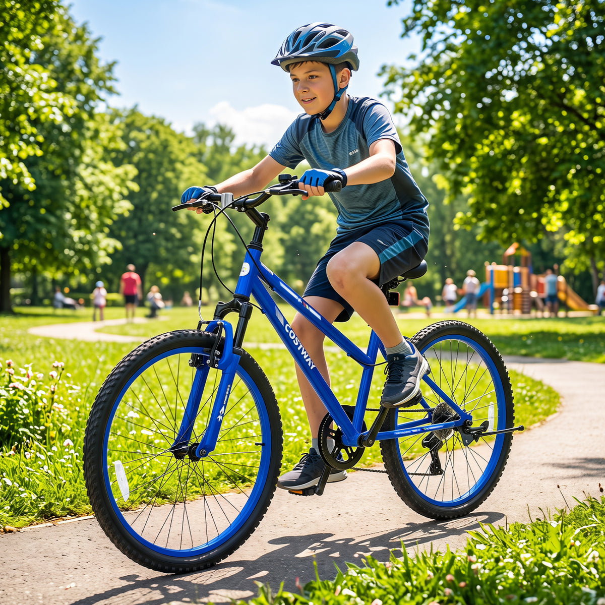 Kids Mountain Bike Adjustable with 7 Speed and Suspension Fork
