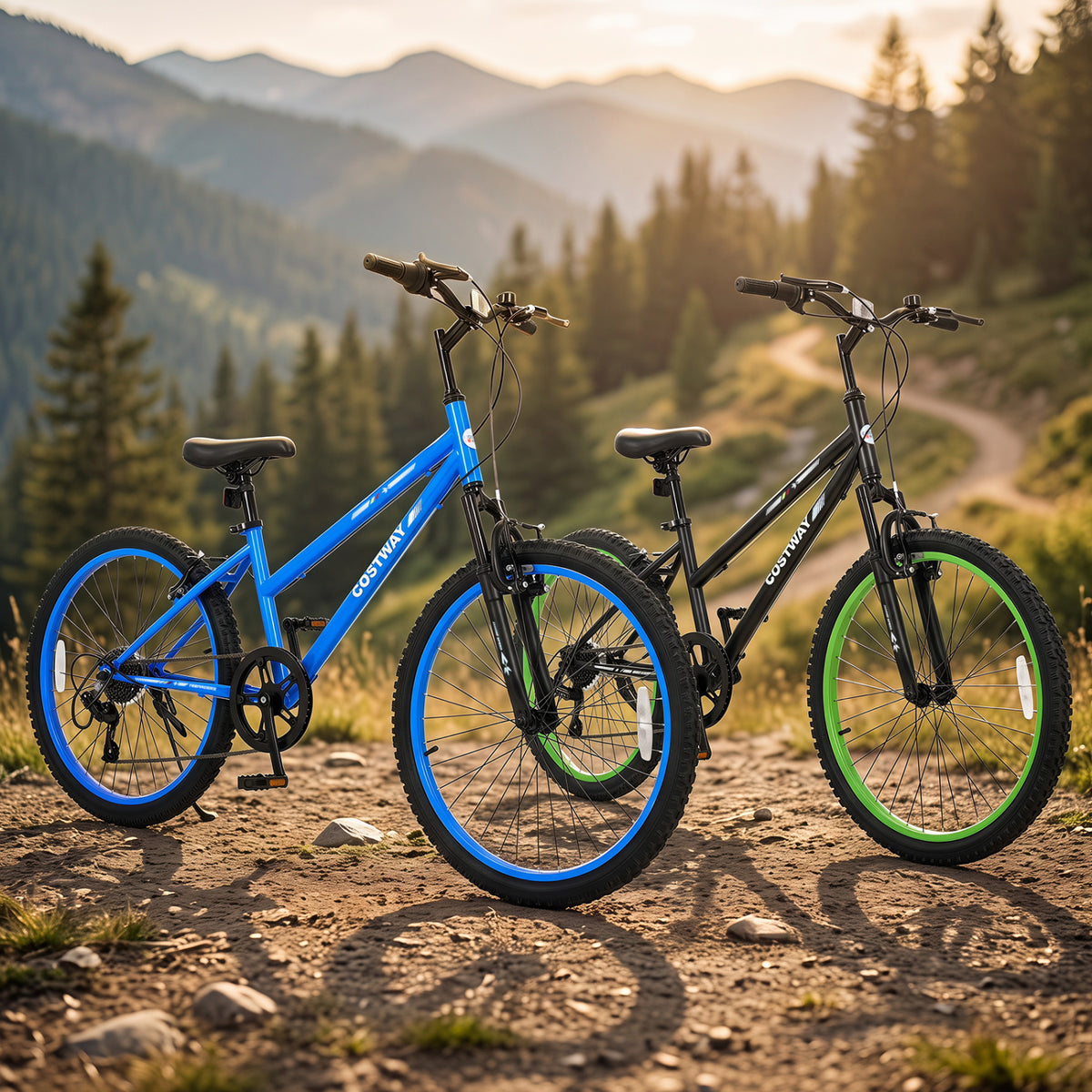 Kids Mountain Bike Adjustable with 7 Speed and Suspension Fork