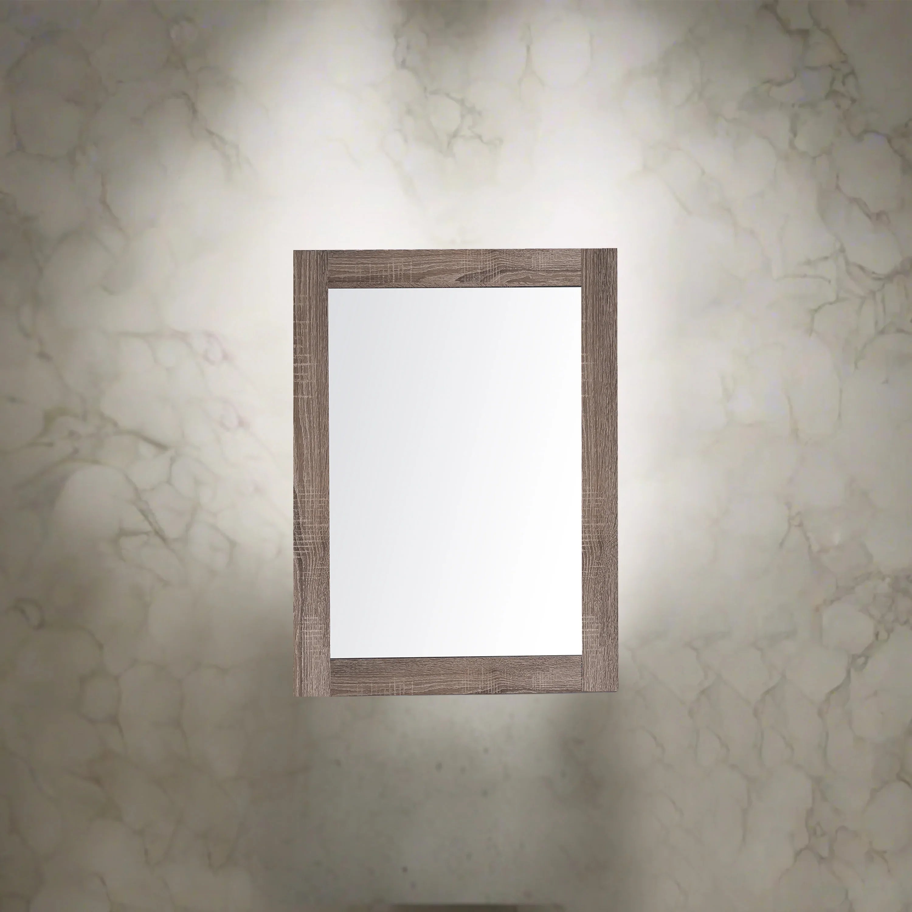 24" Rectangular Mirror with Soft Oak Frame