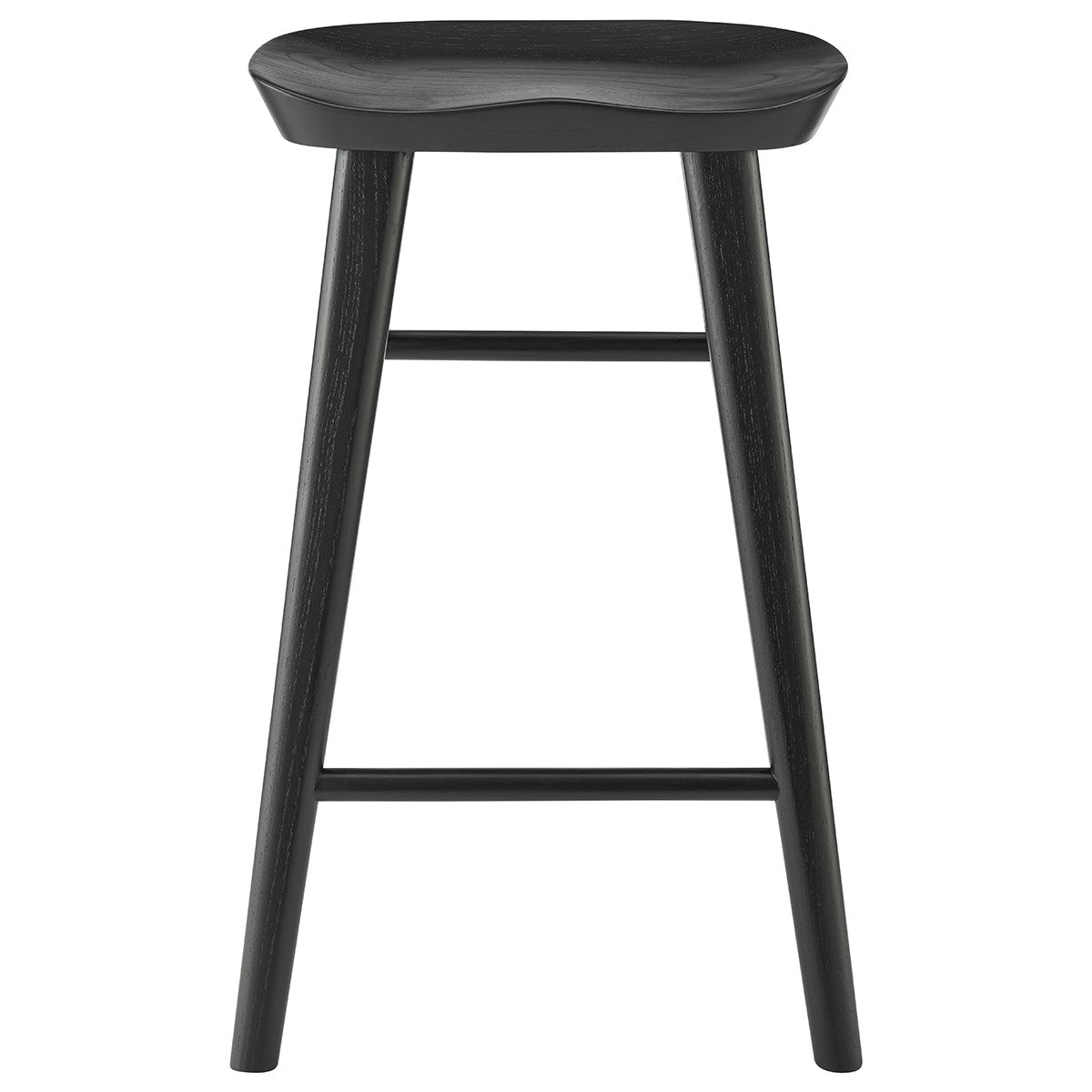25" Black Solid Wood Backless Counter Height Bar Chair-Bar Chairs-DECOROLALA