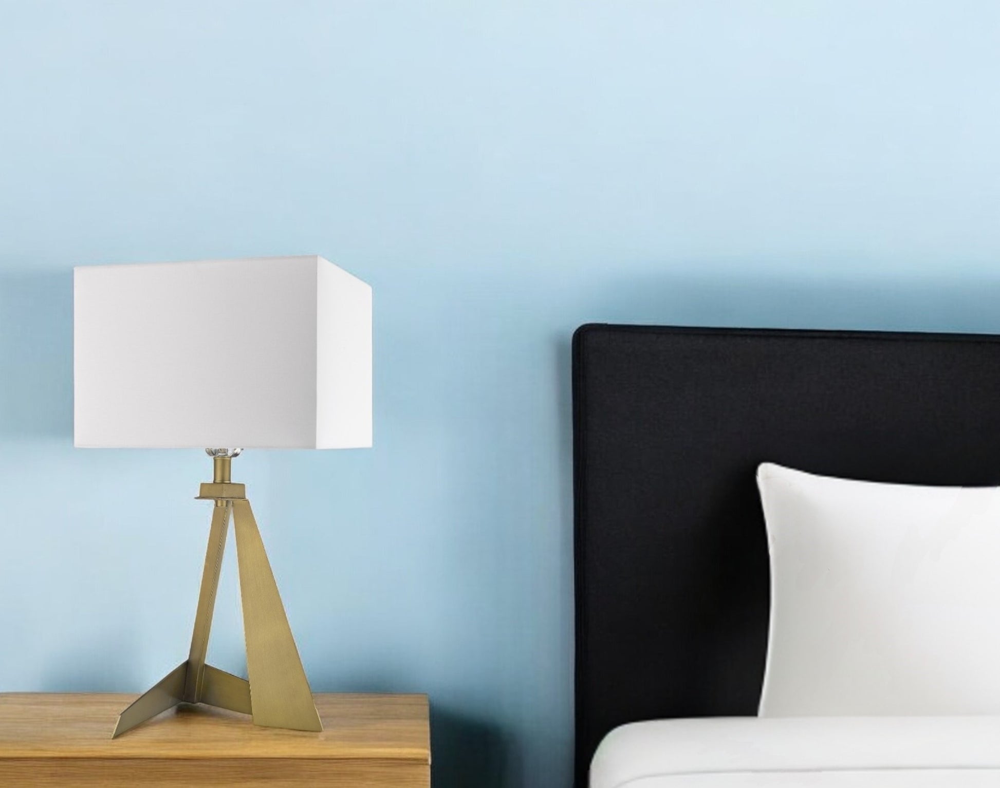 25" Brass Metal Novelty Table Lamp With White Shade-Table Lamps-DECOROLALA