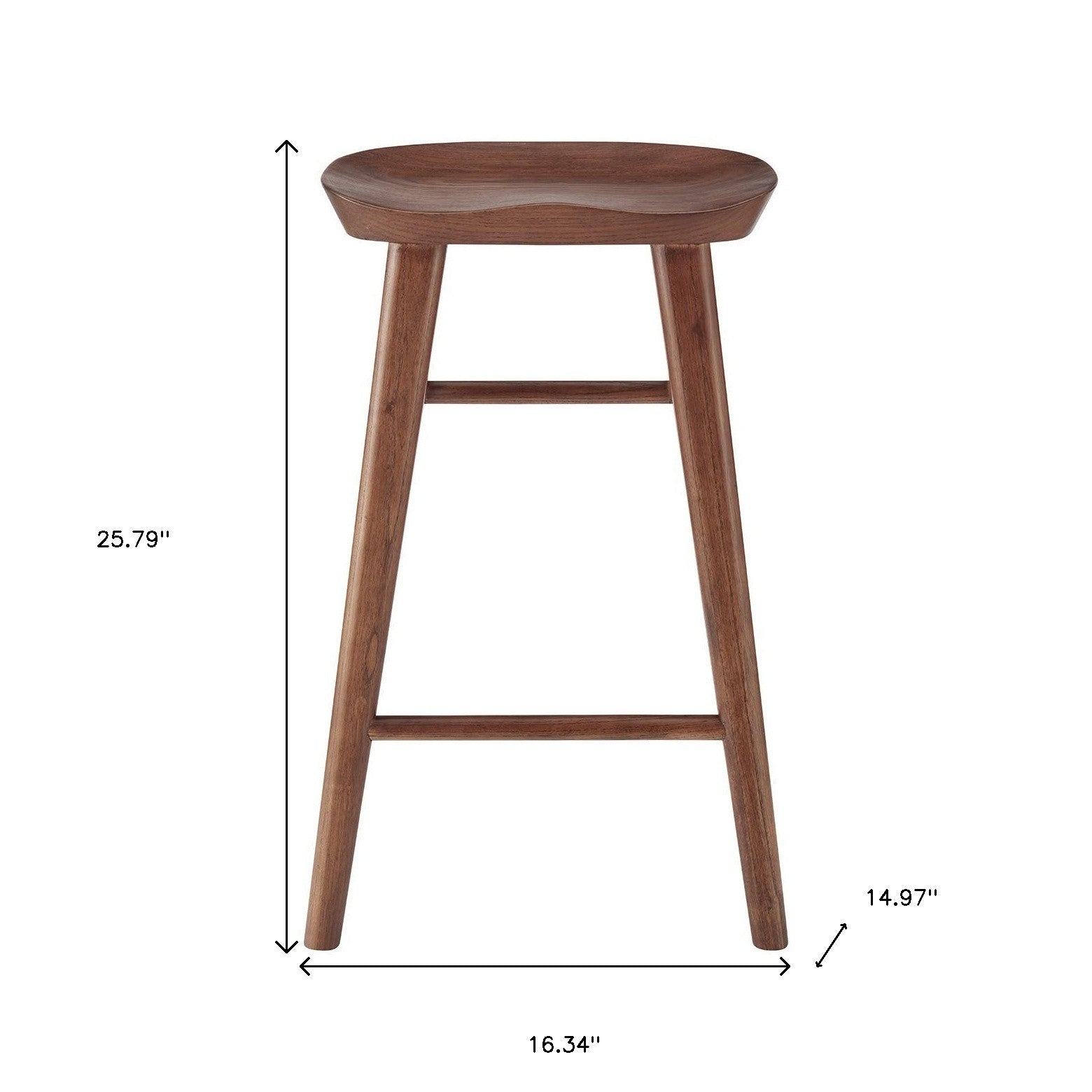 25" Brown Manufactured Wood Backless Counter Height Bar Chair-Bar Chairs-DECOROLALA