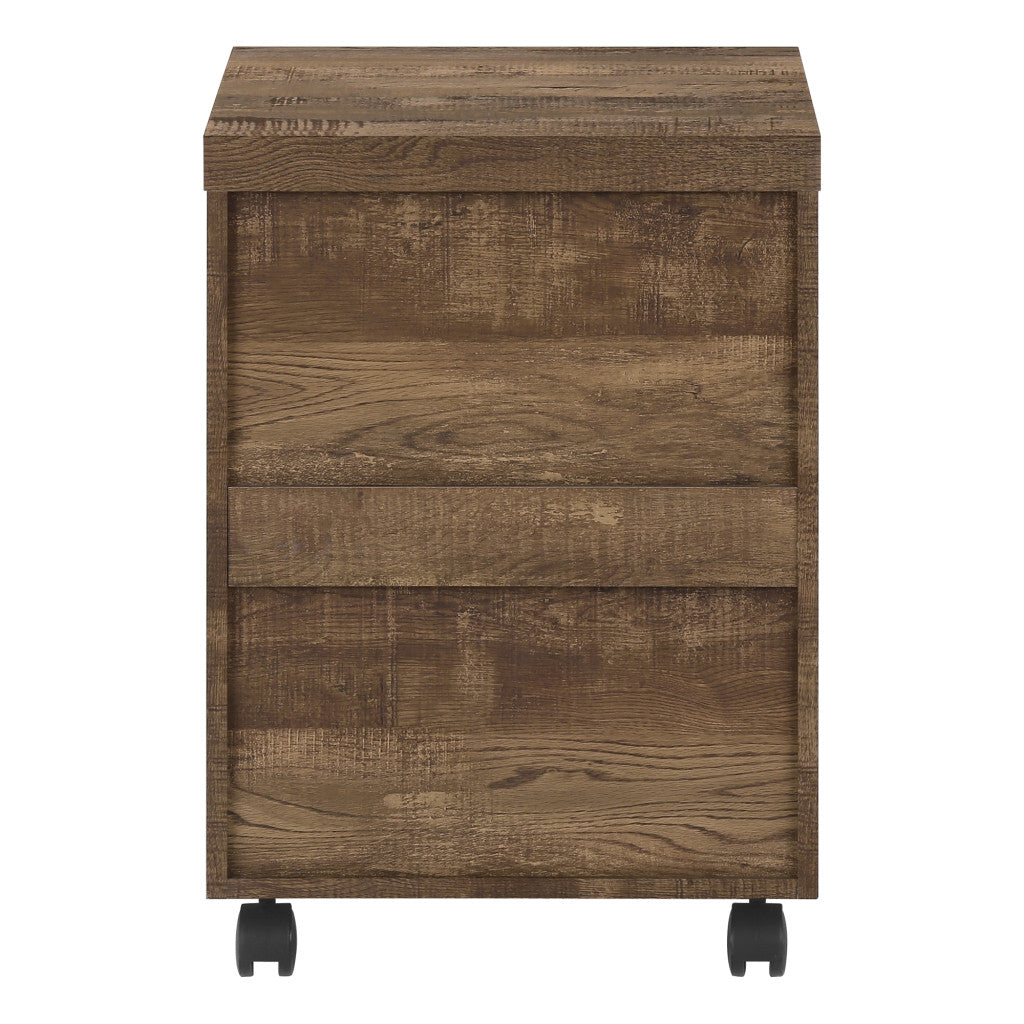25" Brown Particle Board and Wood Filing Cabinet With Drawers-Filing Cabinets-DECOROLALA