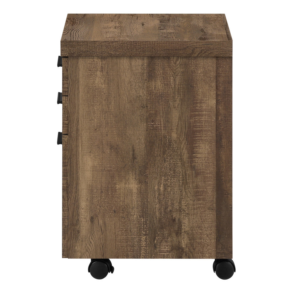 25" Brown Particle Board and Wood Filing Cabinet With Drawers-Filing Cabinets-DECOROLALA