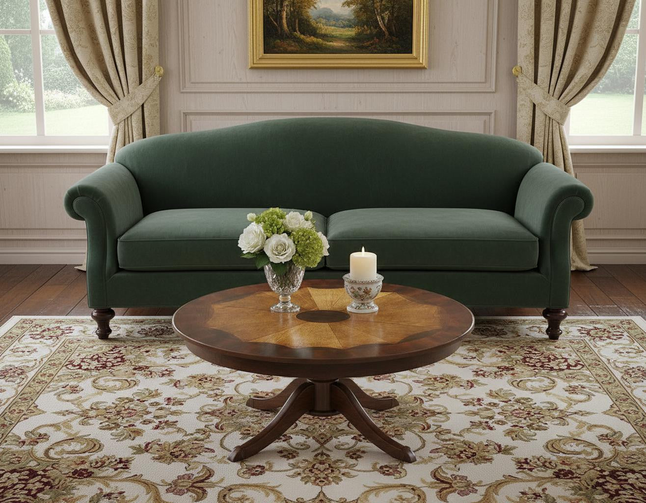 25" Brown Wood Oval Coffee Table With Drawer And Shelf-Coffee Tables-DECOROLALA