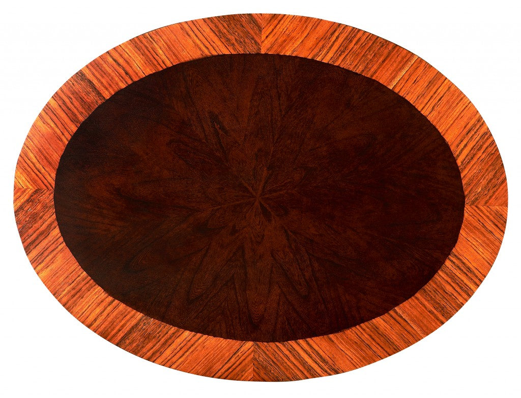 25" Brown Wood Oval Coffee Table With Drawer And Shelf-Coffee Tables-DECOROLALA
