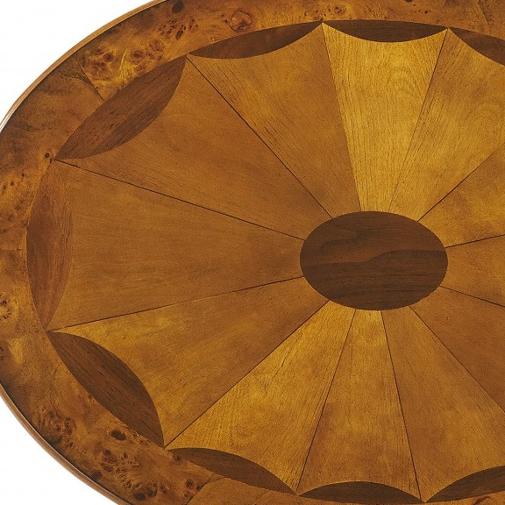 25" Brown Wood Oval Coffee Table With Drawer And Shelf-Coffee Tables-DECOROLALA