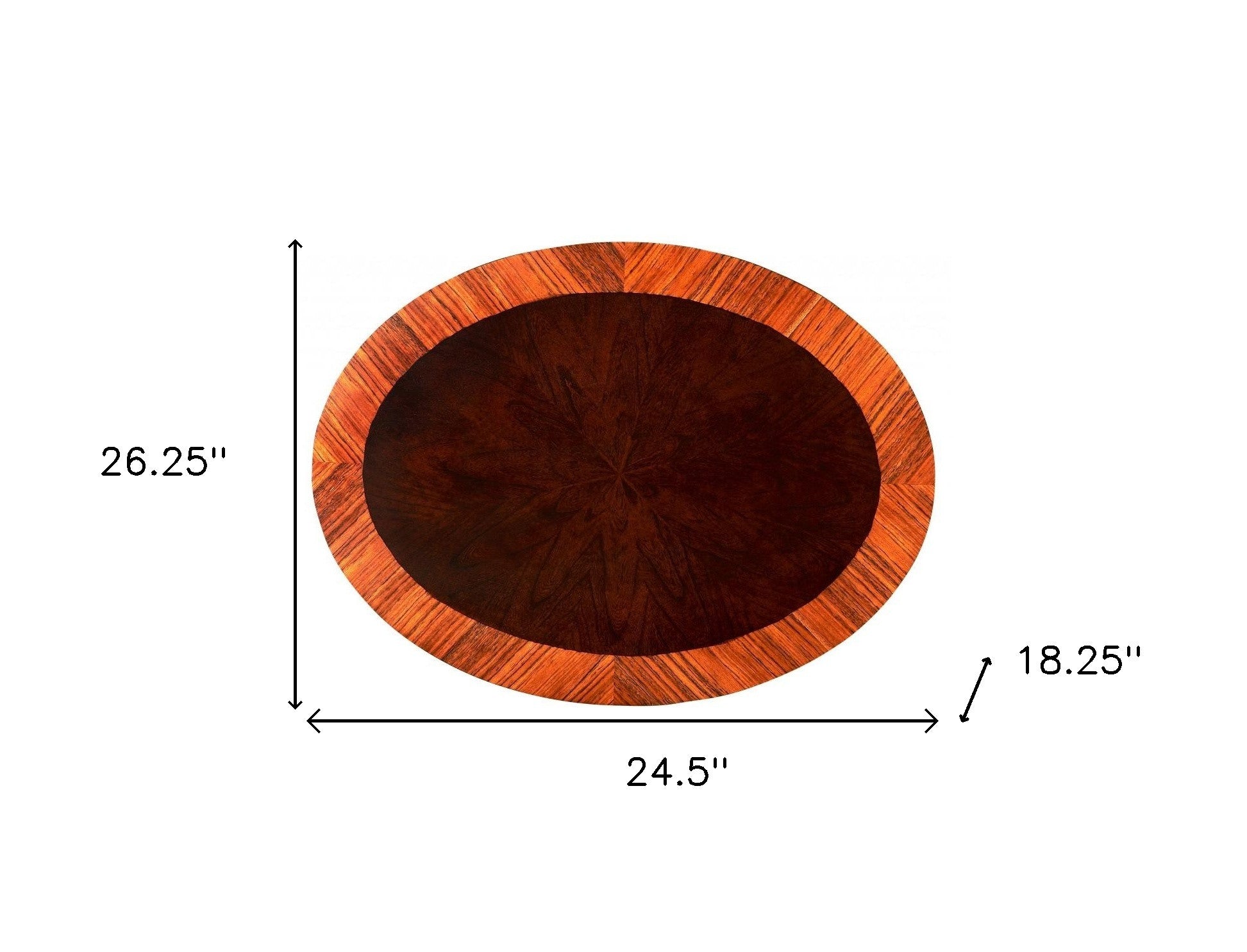 25" Brown Wood Oval Coffee Table With Drawer And Shelf-Coffee Tables-DECOROLALA