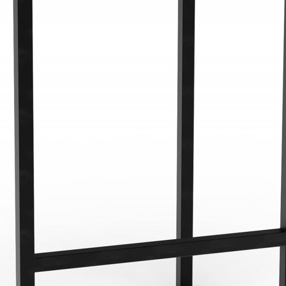 25" Brown and Black Solid Wood and Iron Backless Counter Height Bar Chair-Bar Chairs-DECOROLALA