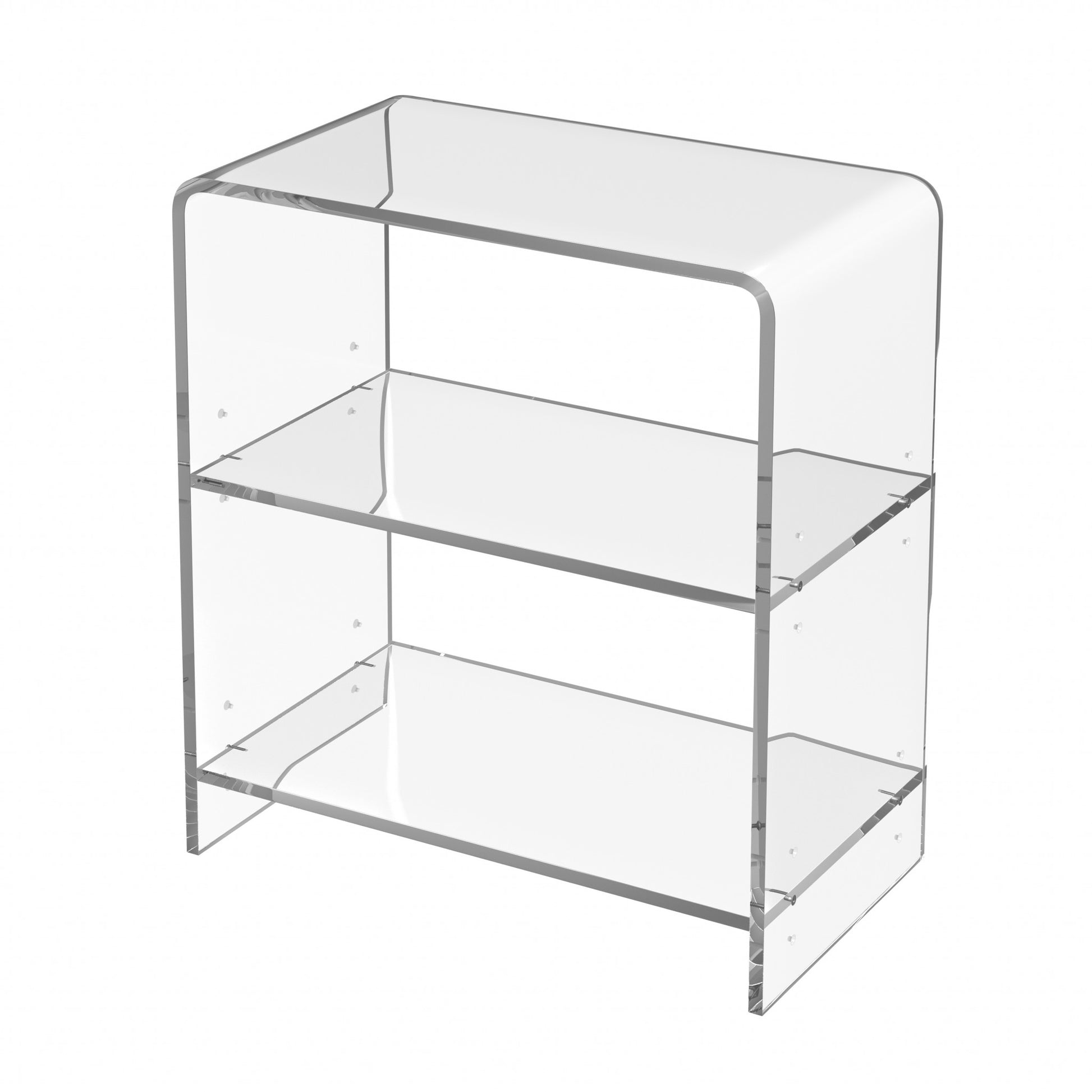 25" Clear Plastic Two Tier Bookcase-Bookcases-DECOROLALA