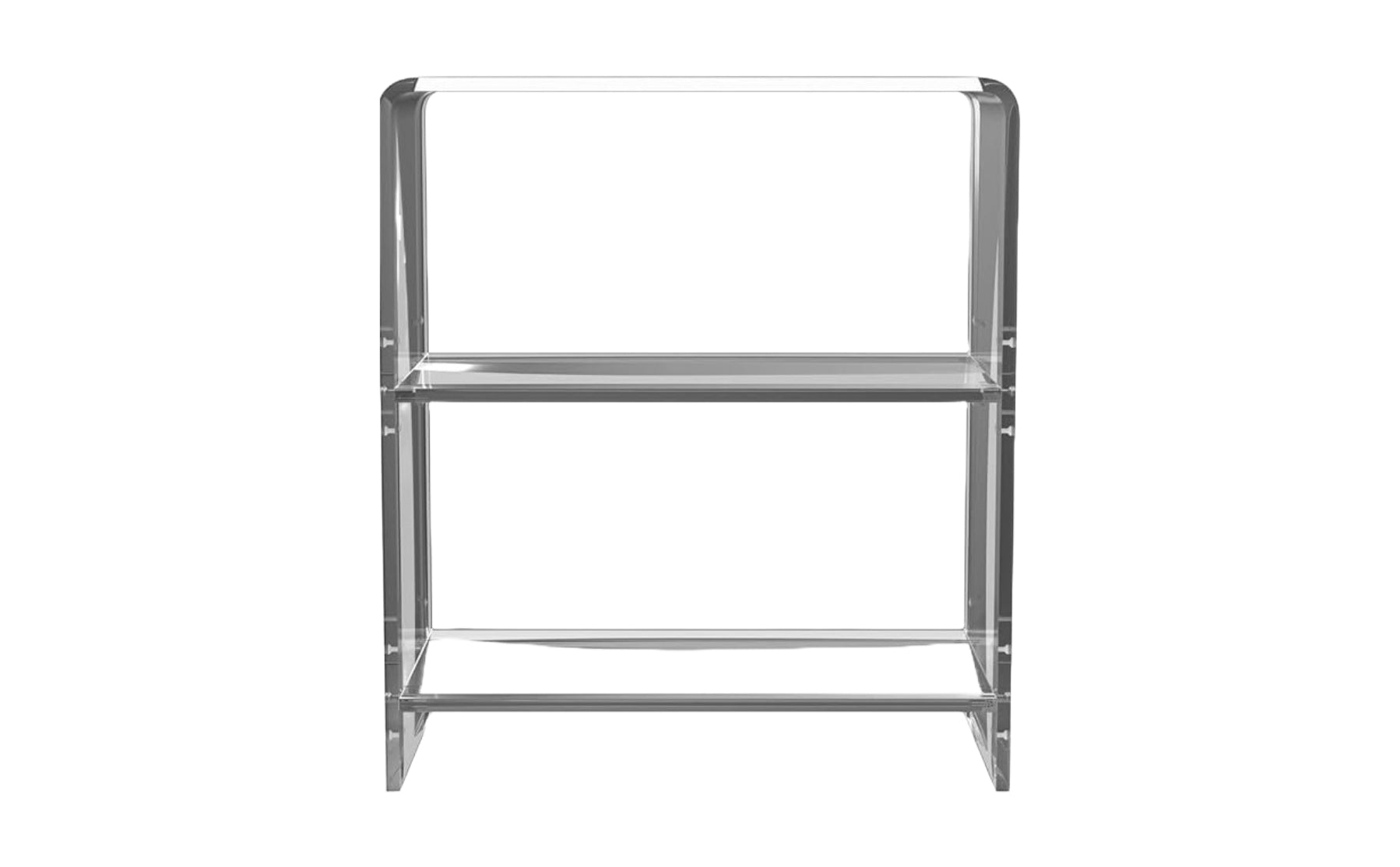25" Clear Plastic Two Tier Bookcase-Bookcases-DECOROLALA