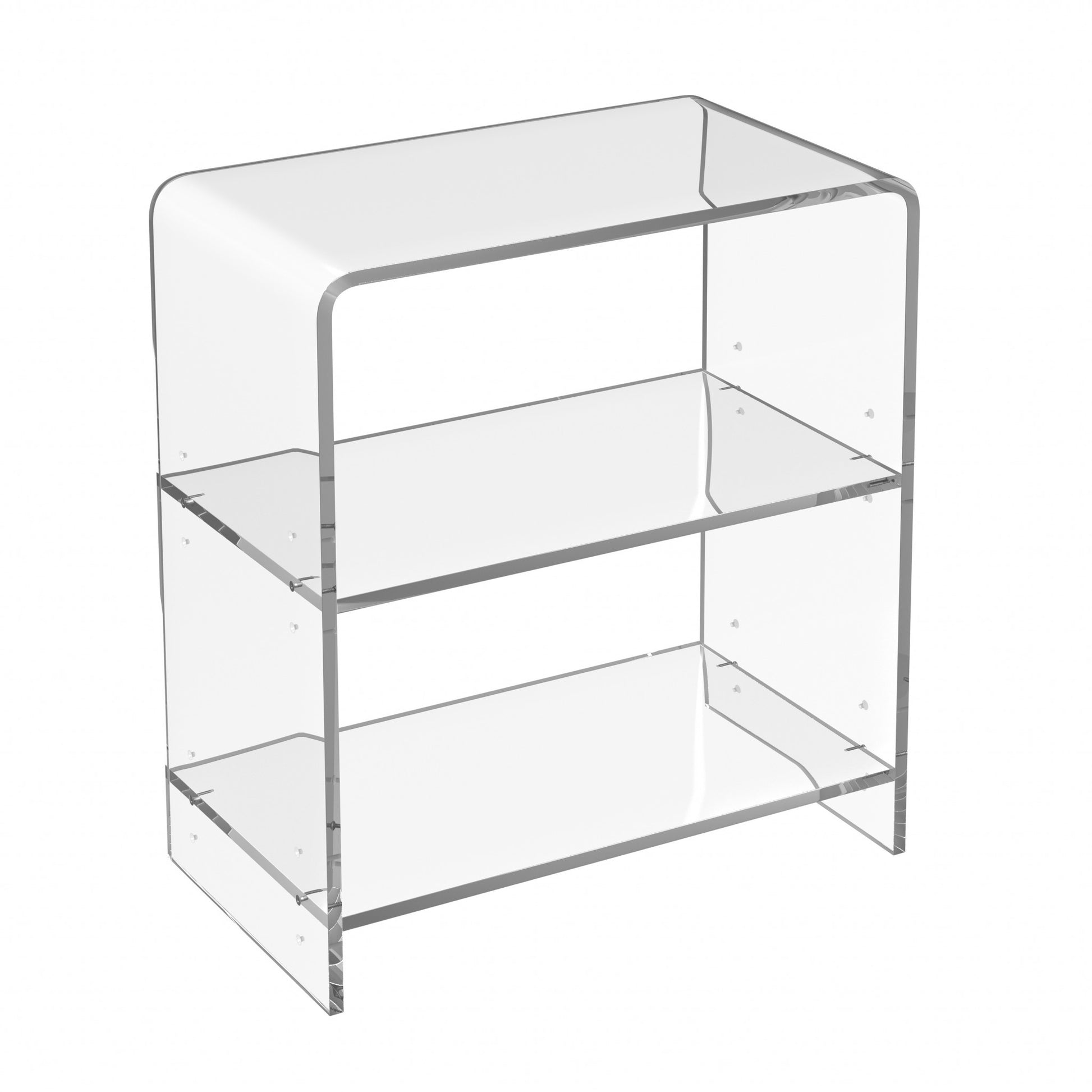 25" Clear Plastic Two Tier Bookcase-Bookcases-DECOROLALA