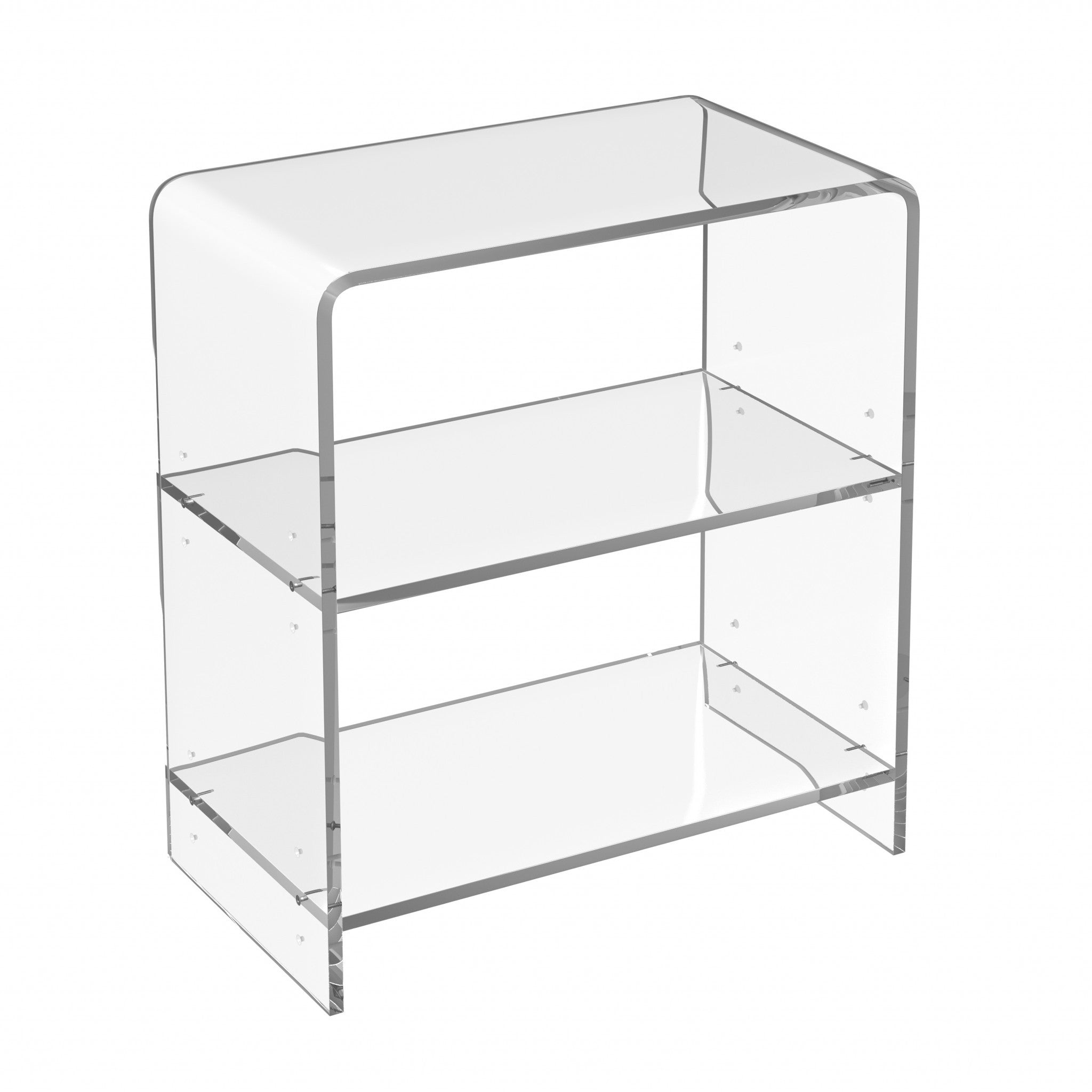 25" Clear Plastic Two Tier Bookcase-Bookcases-DECOROLALA