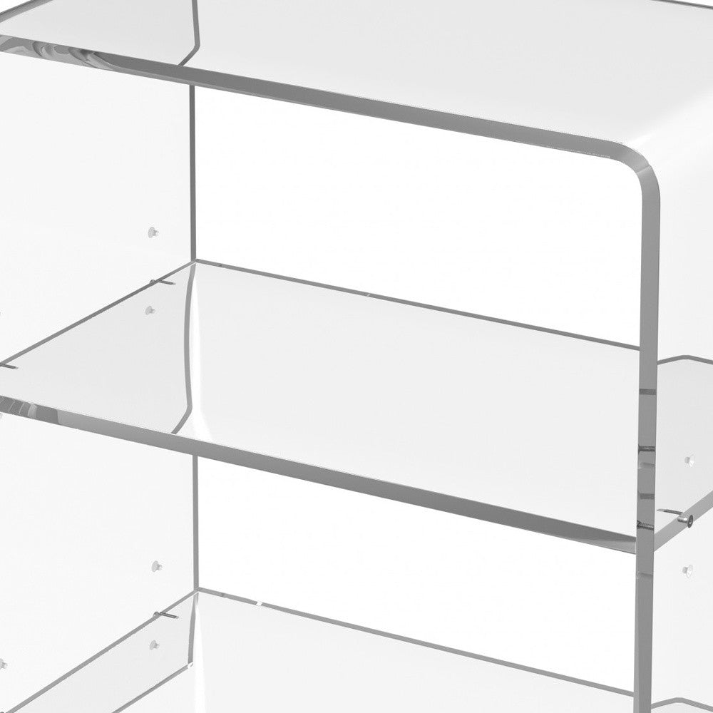 25" Clear Plastic Two Tier Bookcase-Bookcases-DECOROLALA