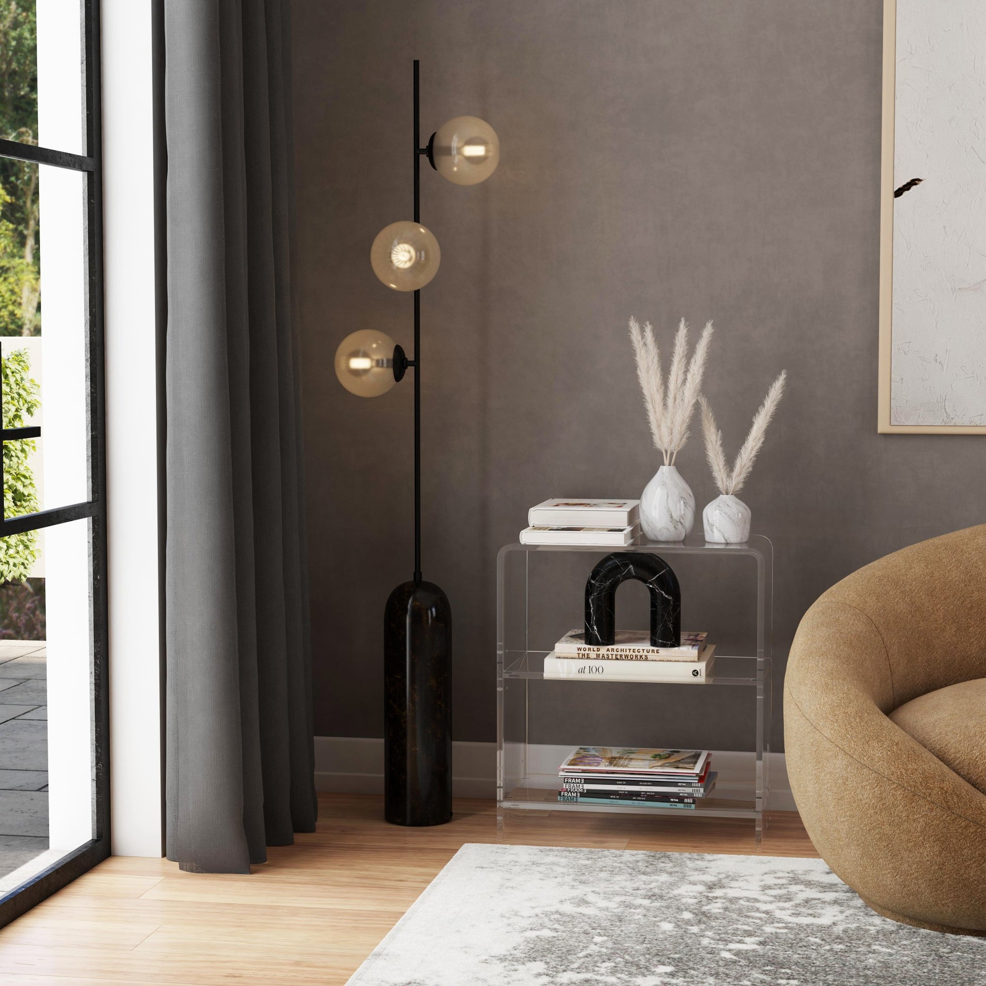 25" Clear Plastic Two Tier Bookcase-Bookcases-DECOROLALA