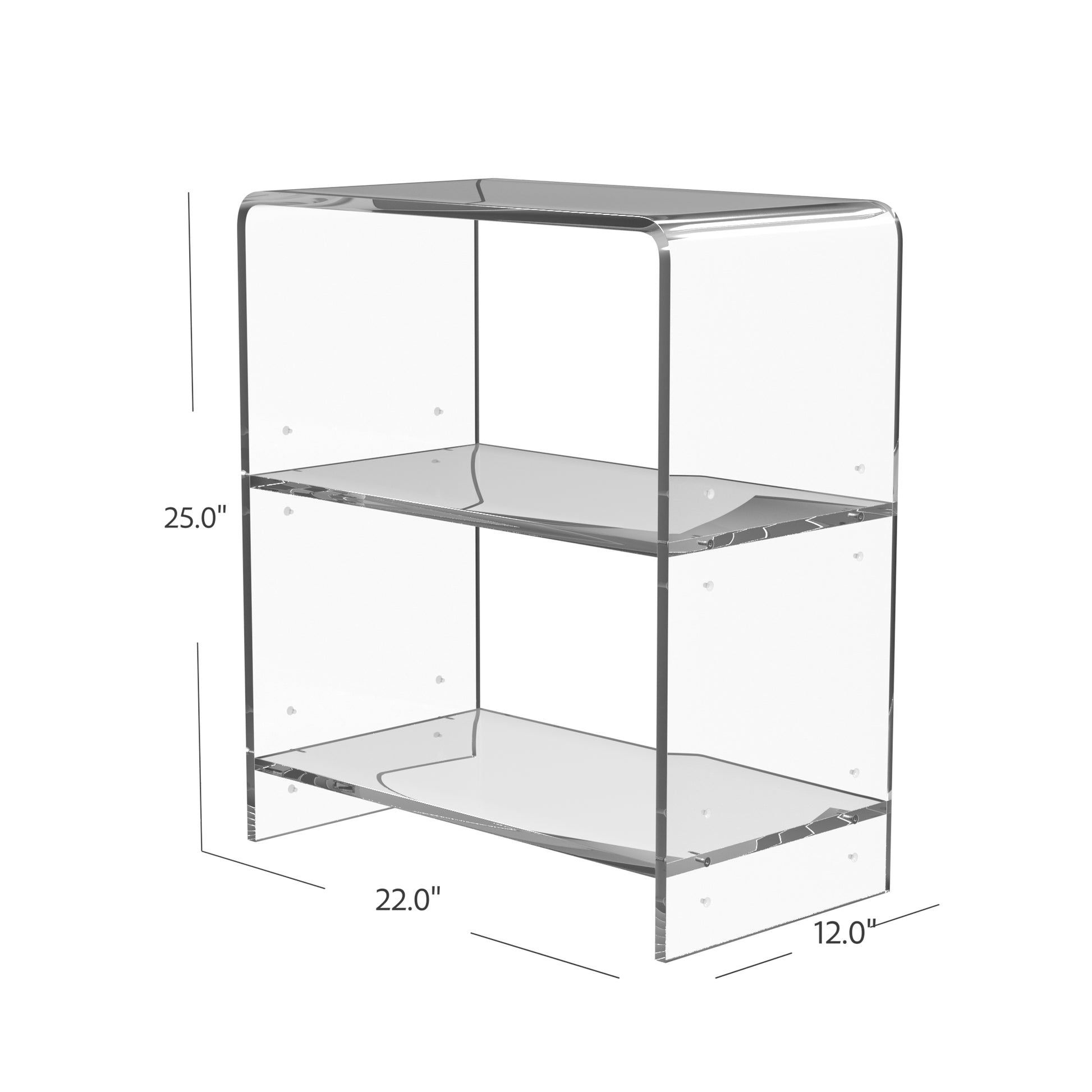 25" Clear Plastic Two Tier Bookcase-Bookcases-DECOROLALA
