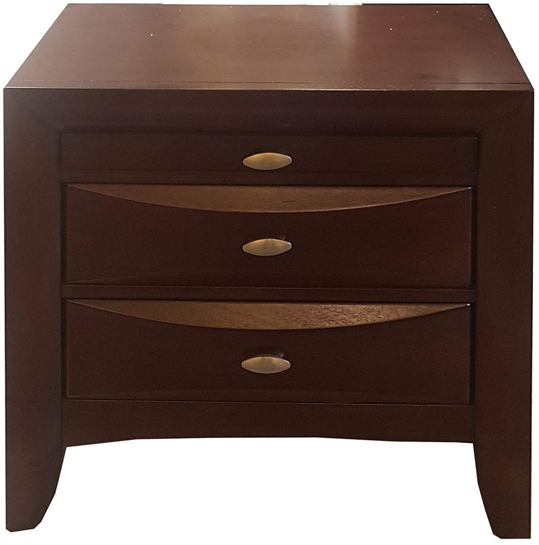 25" Espresso Three Drawers Solid Wood Nightstand-Nightstands & Bedside Tables-DECOROLALA