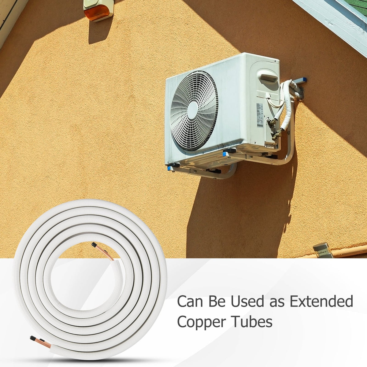25 Feet Mini Split Line Set with 1/4 Inch and 1/2 Inch O.D. Copper Pipes Tubing-Mini Split AC Accessories-DECOROLALA