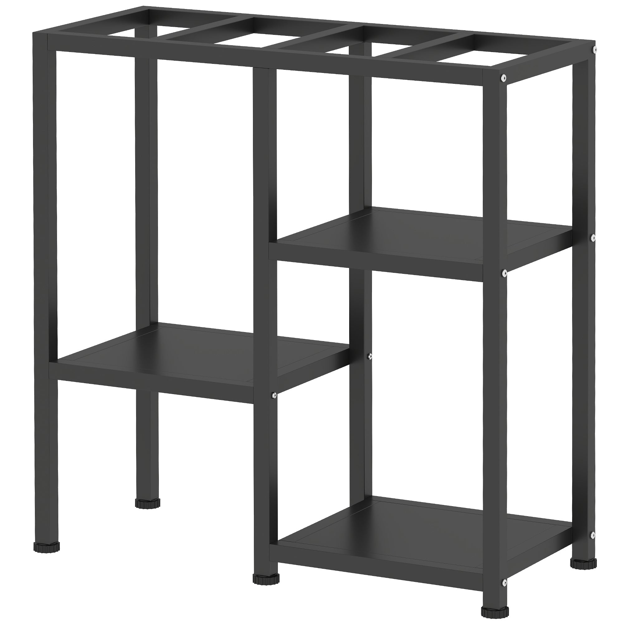 25 Gallon Fish Tank Stand, Metal Aquarium Stand with 3 Tier Storage Shelf, Adjustable Feet for Home Office, Black-Small Animals-DECOROLALA