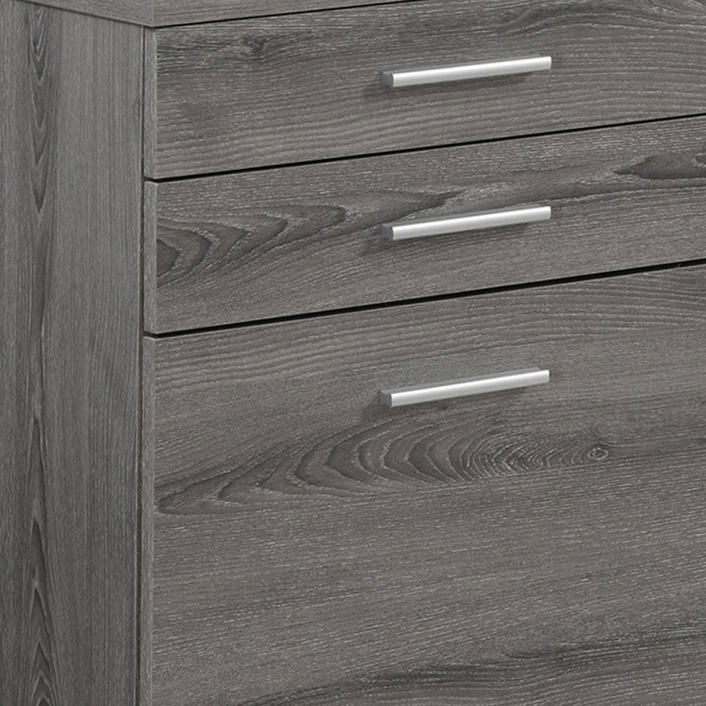 25" Gray Particle Board Filing Cabinet With Drawers-Filing Cabinets-DECOROLALA
