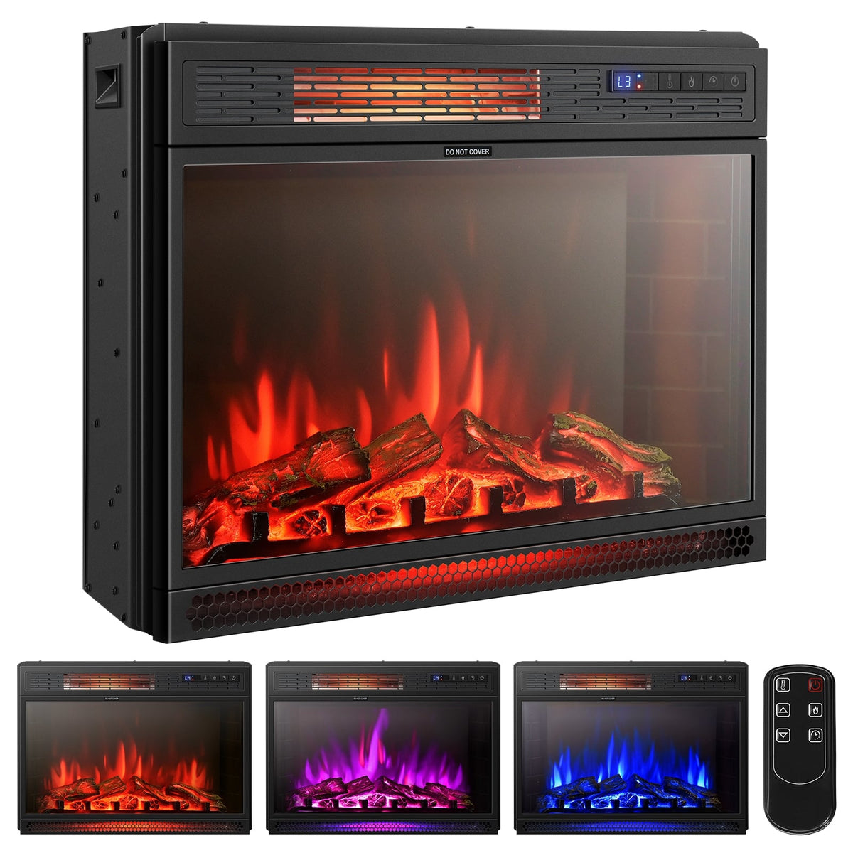 25 Inches Recessed Electric Heater-Fireplaces-DECOROLALA