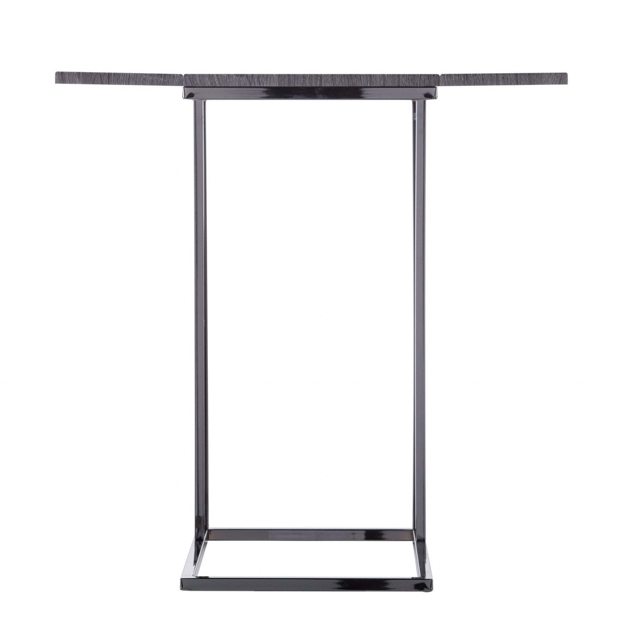 25" Silver And Gray Expandable Rectangular End Table-End-Side Tables-DECOROLALA