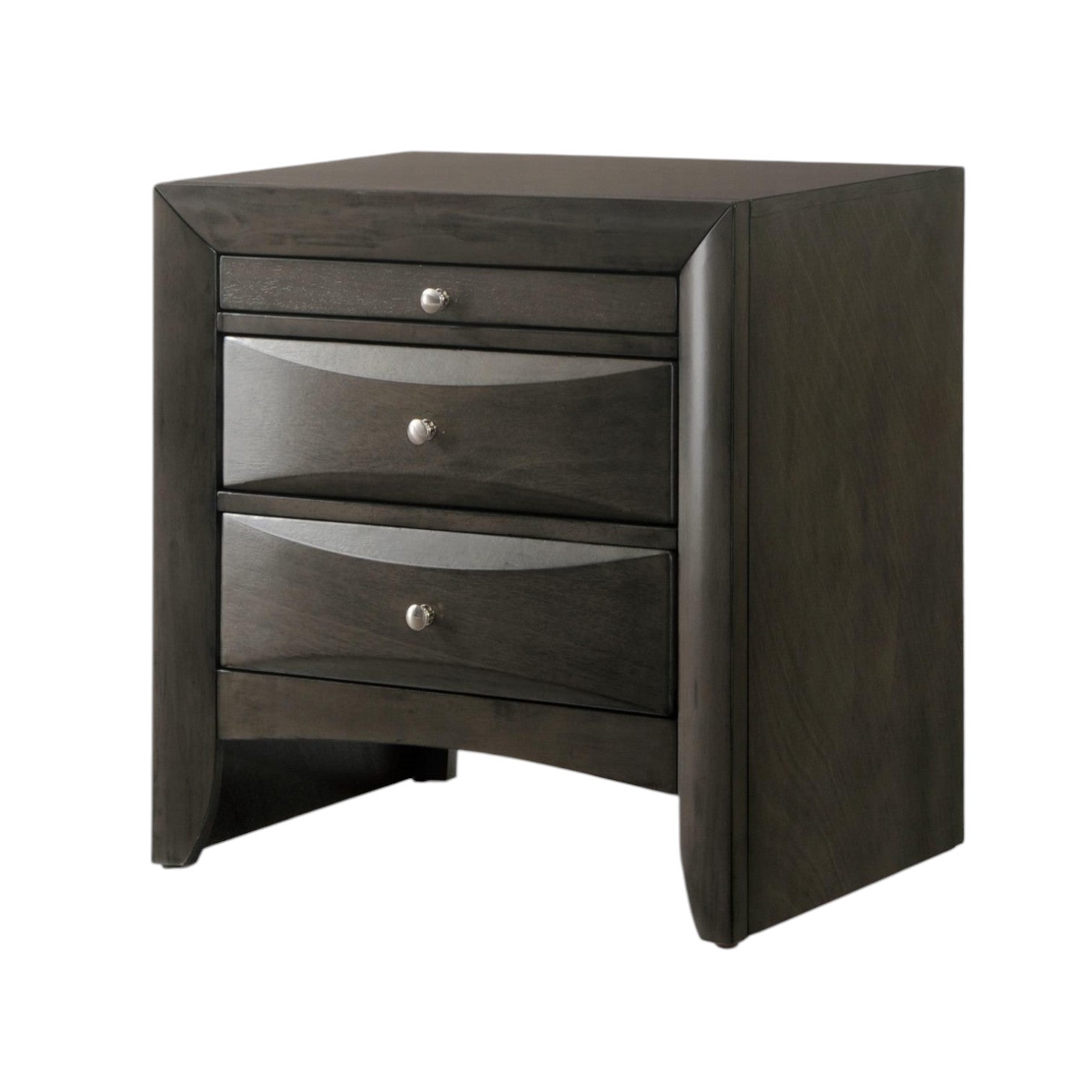 25" Solid Wood Two Drawer Nightstand-Nightstands & Bedside Tables-DECOROLALA