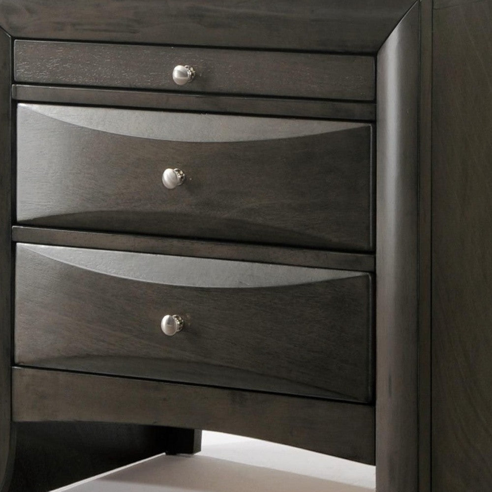 25" Solid Wood Two Drawer Nightstand-Nightstands & Bedside Tables-DECOROLALA