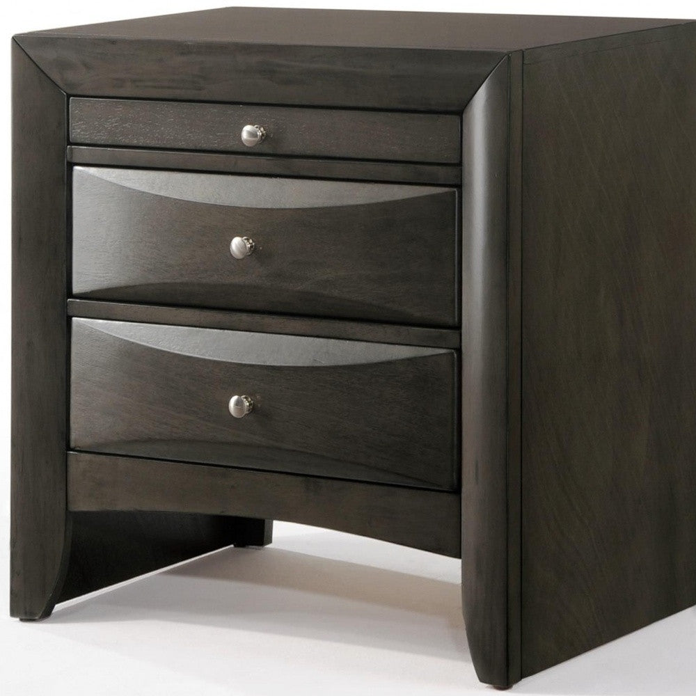 25" Solid Wood Two Drawer Nightstand-Nightstands & Bedside Tables-DECOROLALA