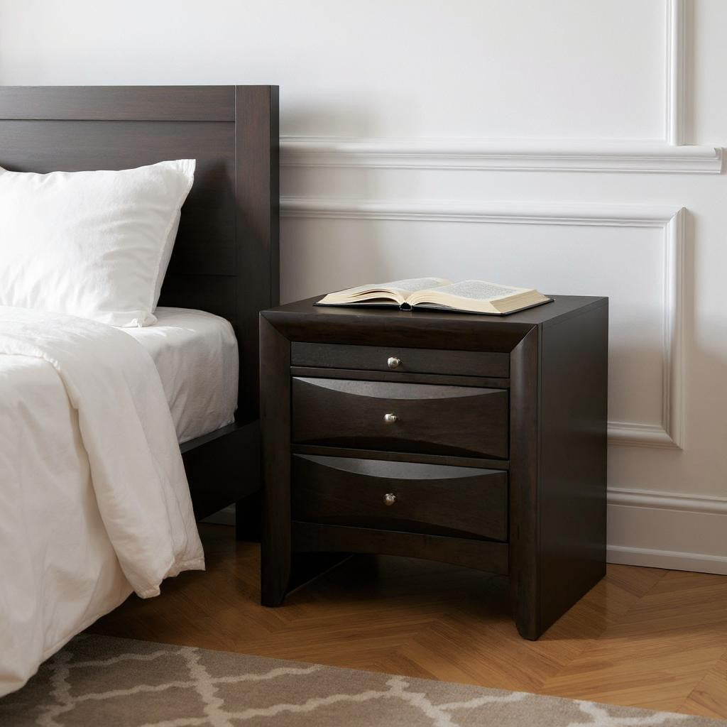 25" Solid Wood Two Drawer Nightstand-Nightstands & Bedside Tables-DECOROLALA