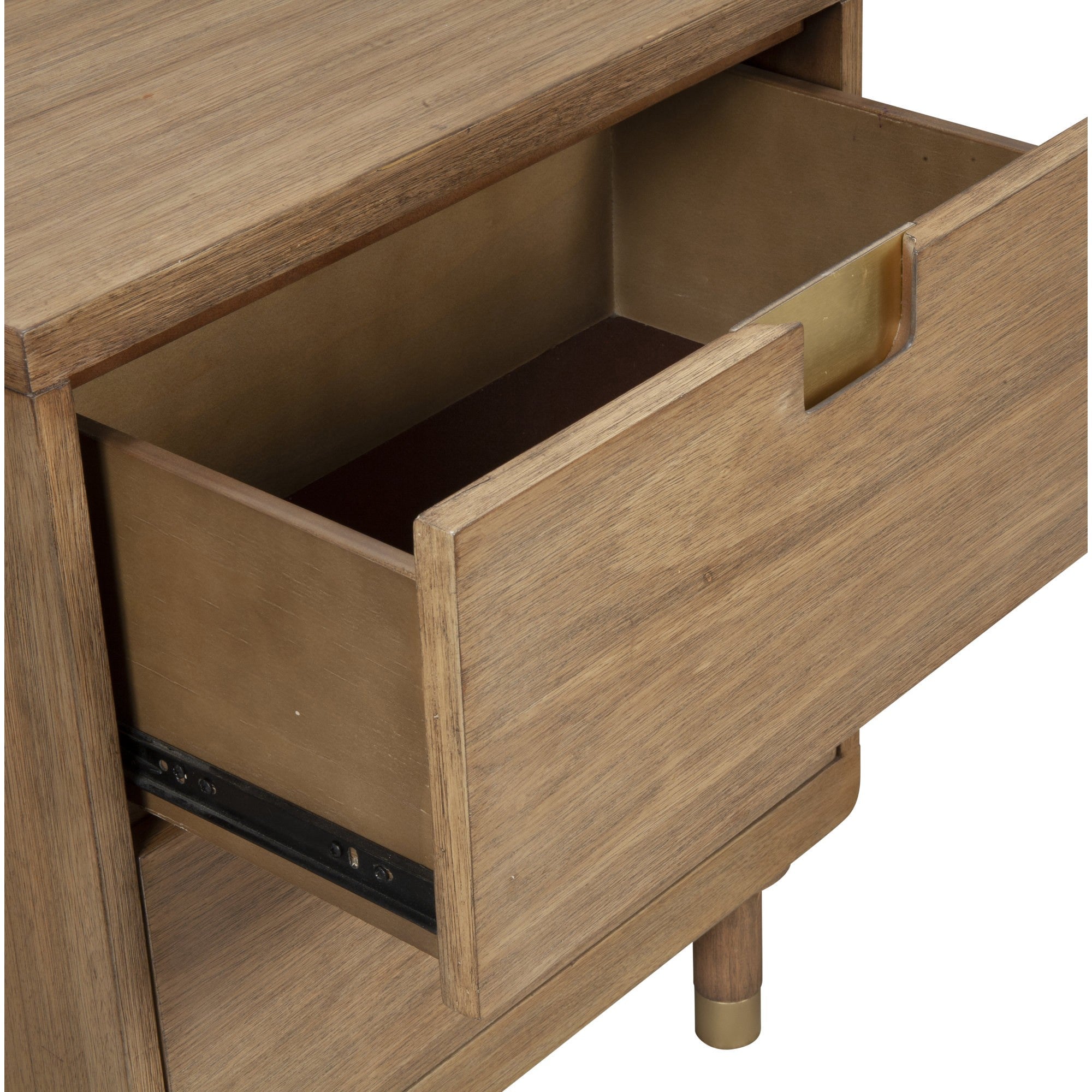 25" Solid Wood and Wood Two Drawer Nightstand-Nightstands & Bedside Tables-DECOROLALA