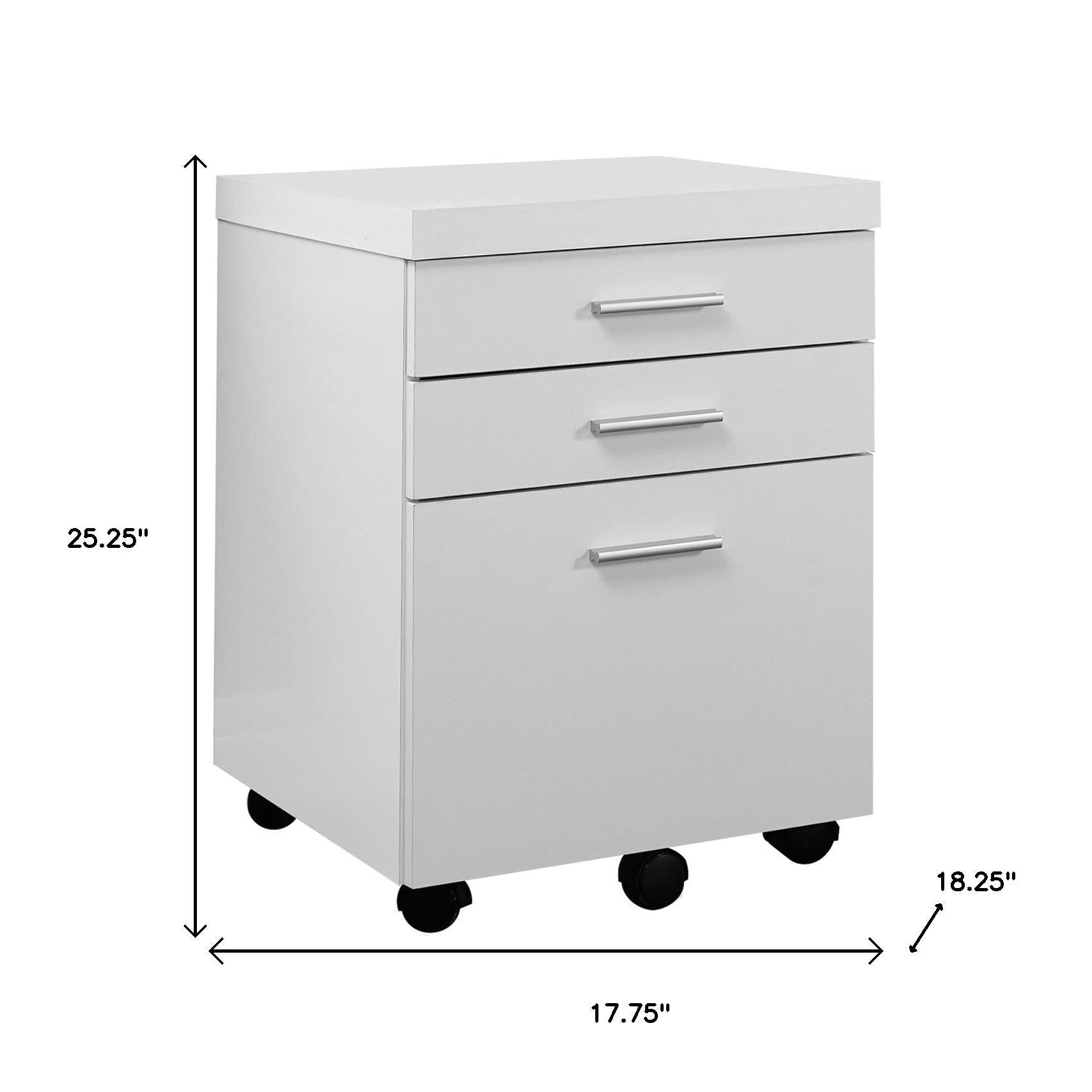 25" White Particle Board Filing Cabinet With Drawers-Filing Cabinets-DECOROLALA