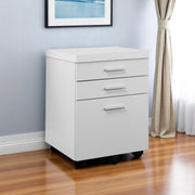 25" White Particle Board Filing Cabinet With Drawers-Filing Cabinets-DECOROLALA
