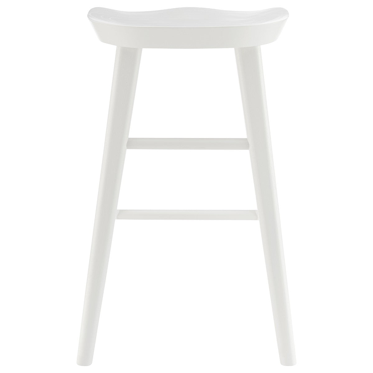 25" White Solid Wood Backless Counter Height Bar Chair-Bar Chairs-DECOROLALA