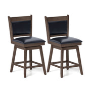 25/29 Inch Padded Bar Stools Set of 2 with Swivel Seat and Footrest-25 Inch-Bar Stools-DECOROLALA