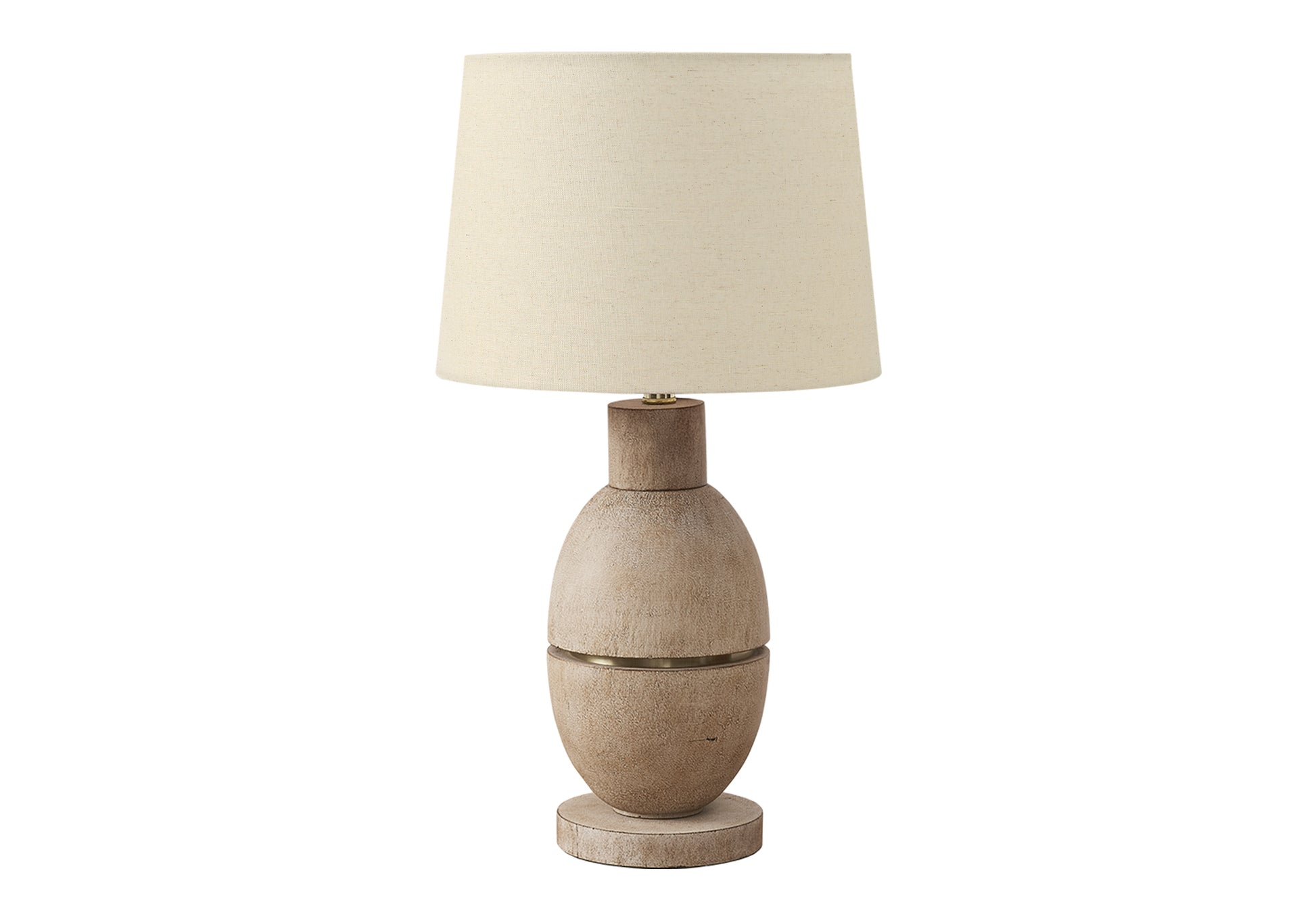 25"H Beige Resin Table Lamp with Fabric Shade-Lighting-DECOROLALA