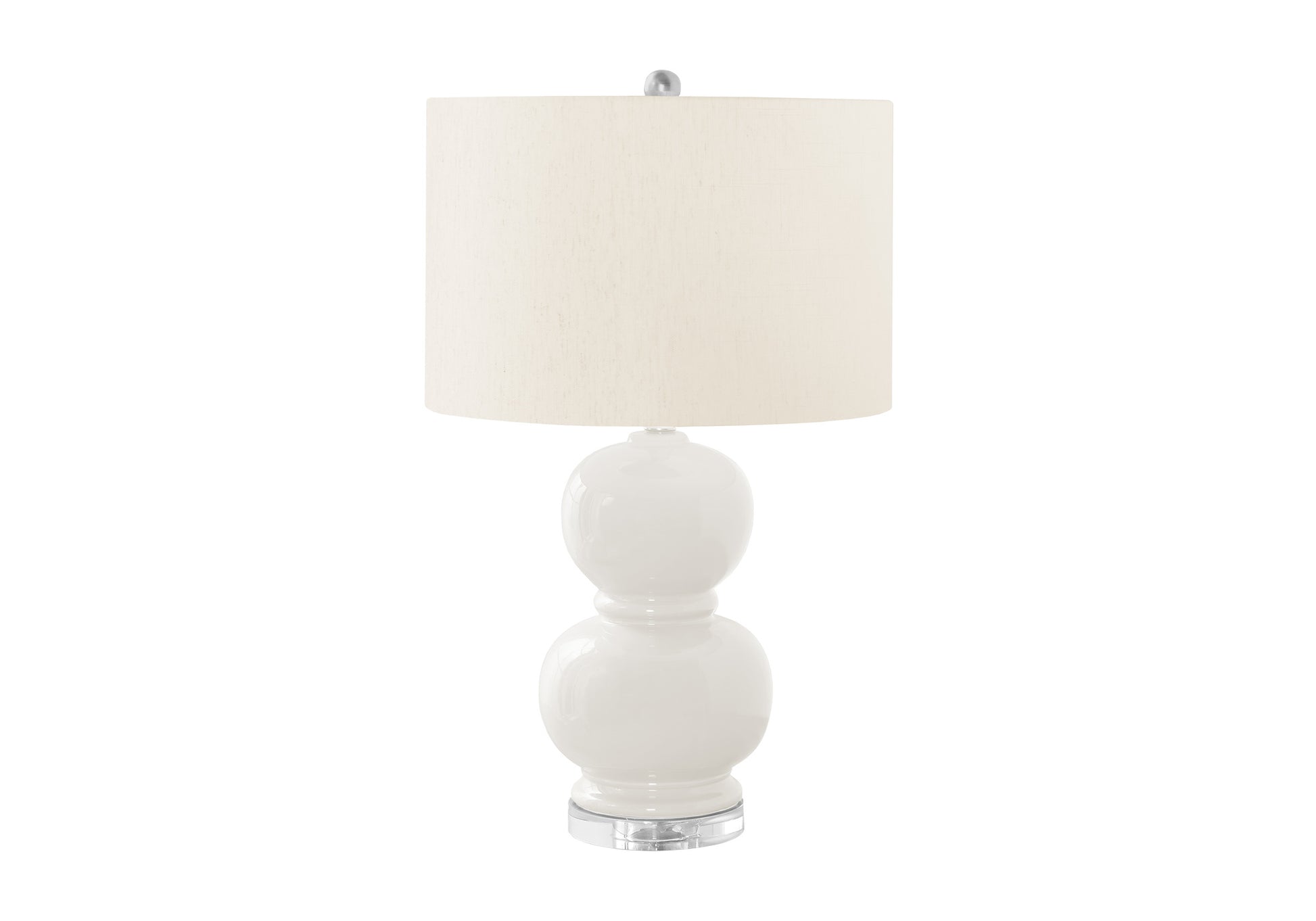 25"H Blue Ceramic Table Lamp with Ivory Shade-Lighting-DECOROLALA