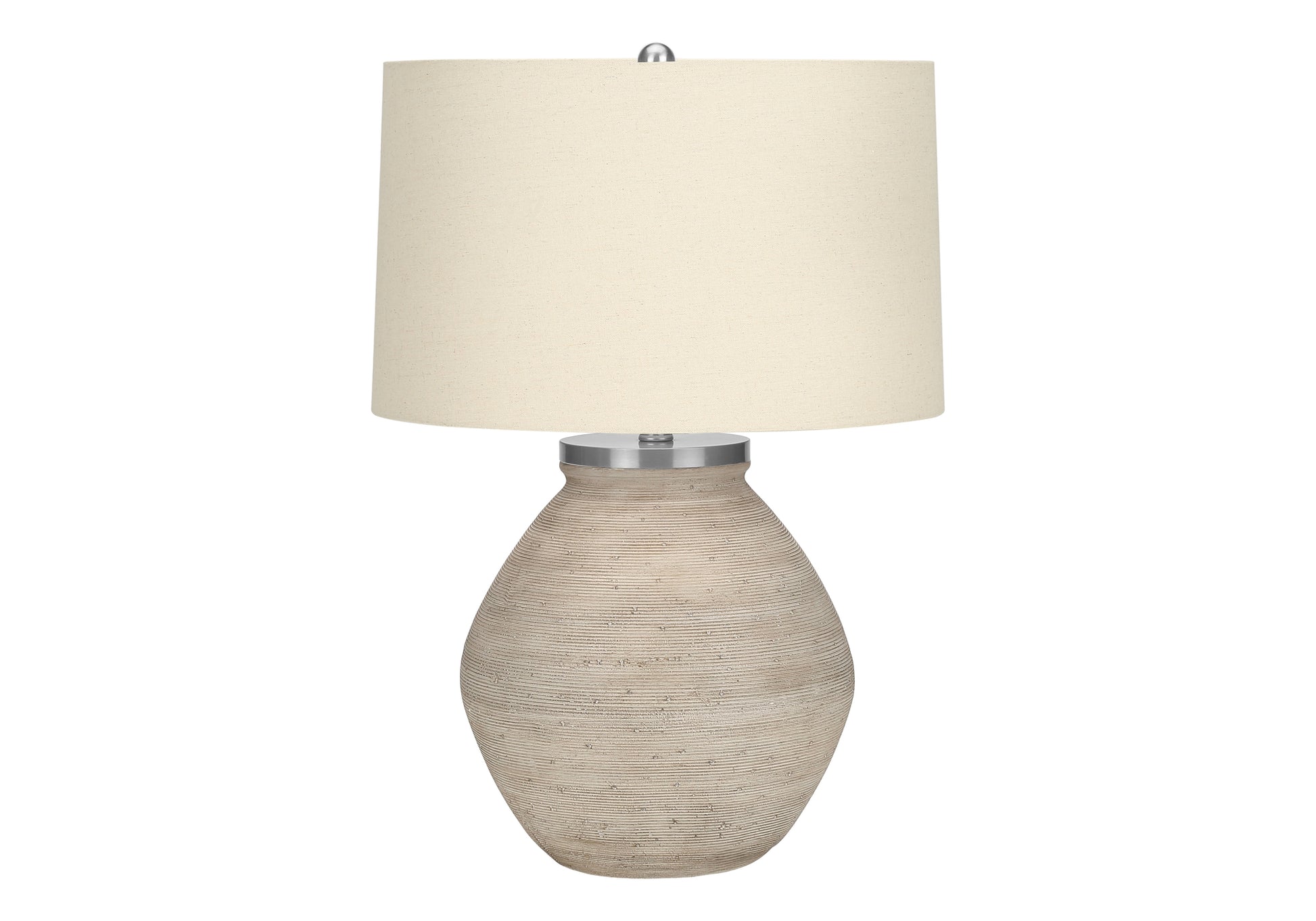 25"H Contemporary Table Lamp with Cream Concrete Base-Lighting-DECOROLALA