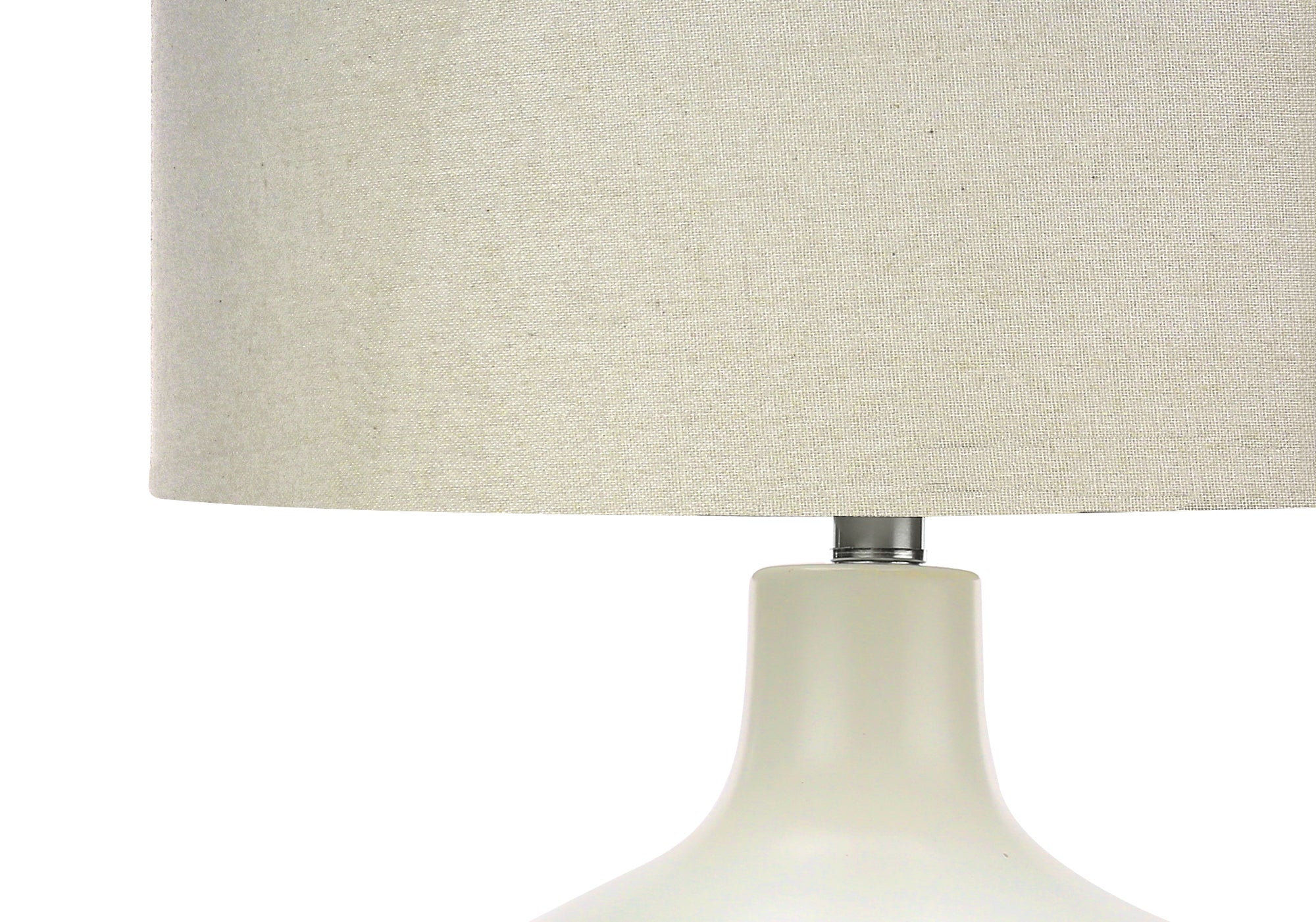 25"H Cream Ceramic Table Lamp with Ivory Linen Shade-Lighting-DECOROLALA