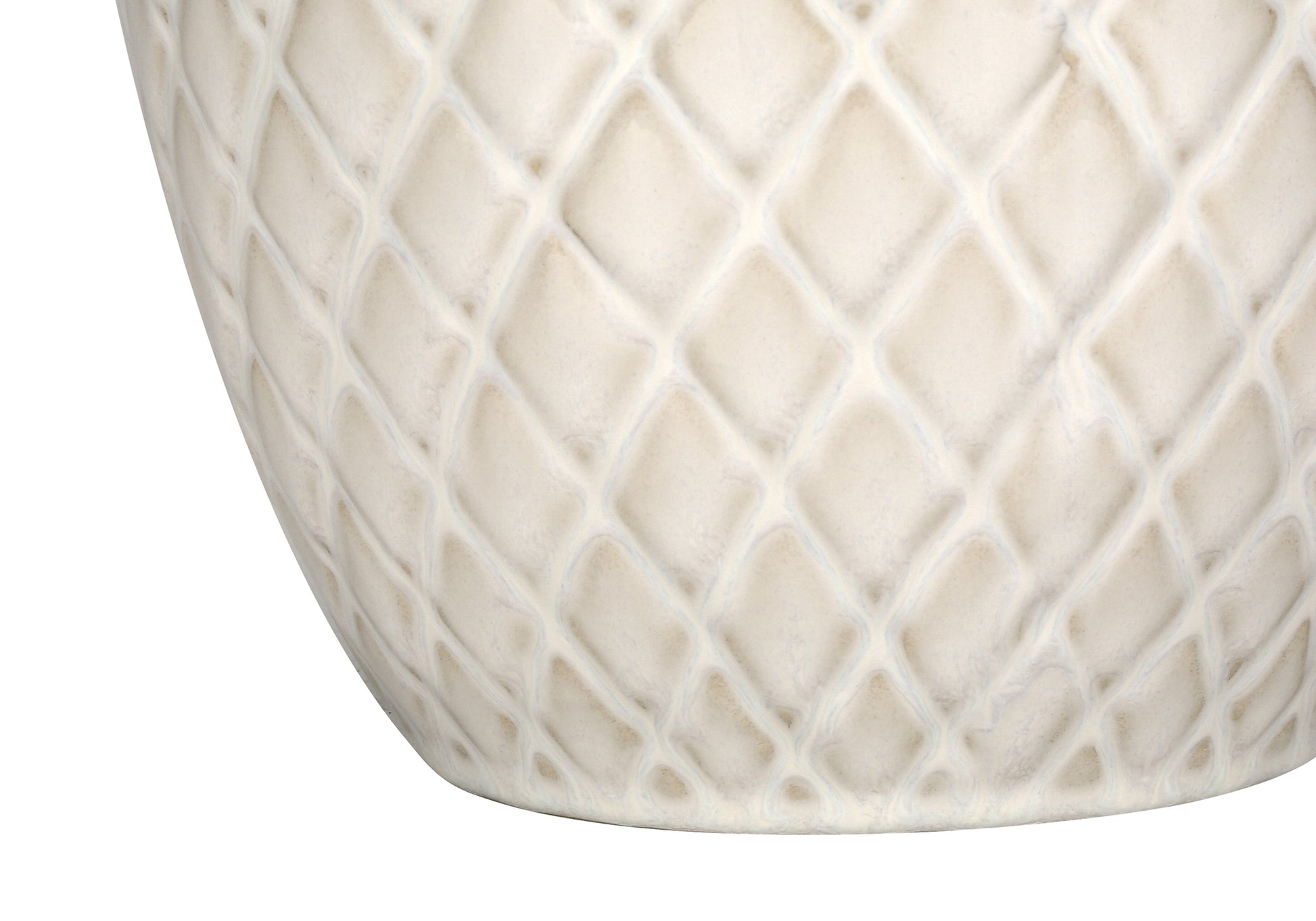 25"H Ginger Jar Table Lamp, Cream Ceramic with Ivory Shade-Lighting-DECOROLALA