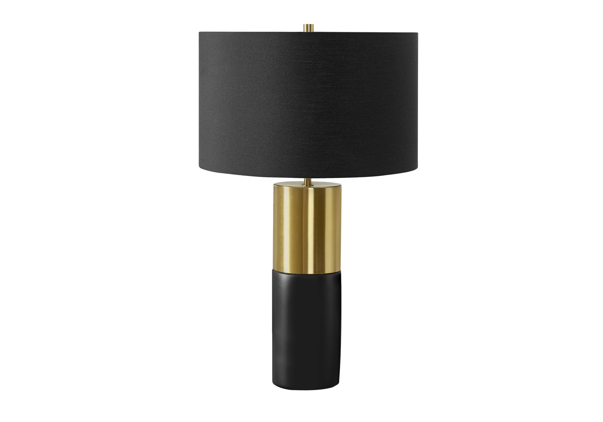 25"H Table Lamp Black Concrete Base Black Shade-Lighting-DECOROLALA