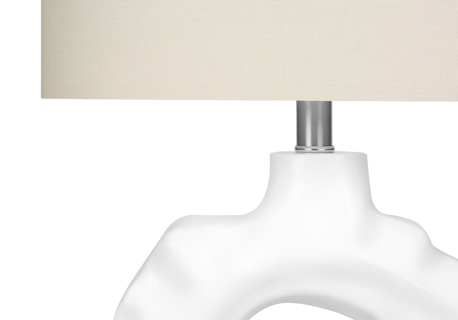 25"H Table Lamp Cream Resin Base Ivory Shade-Lighting-DECOROLALA