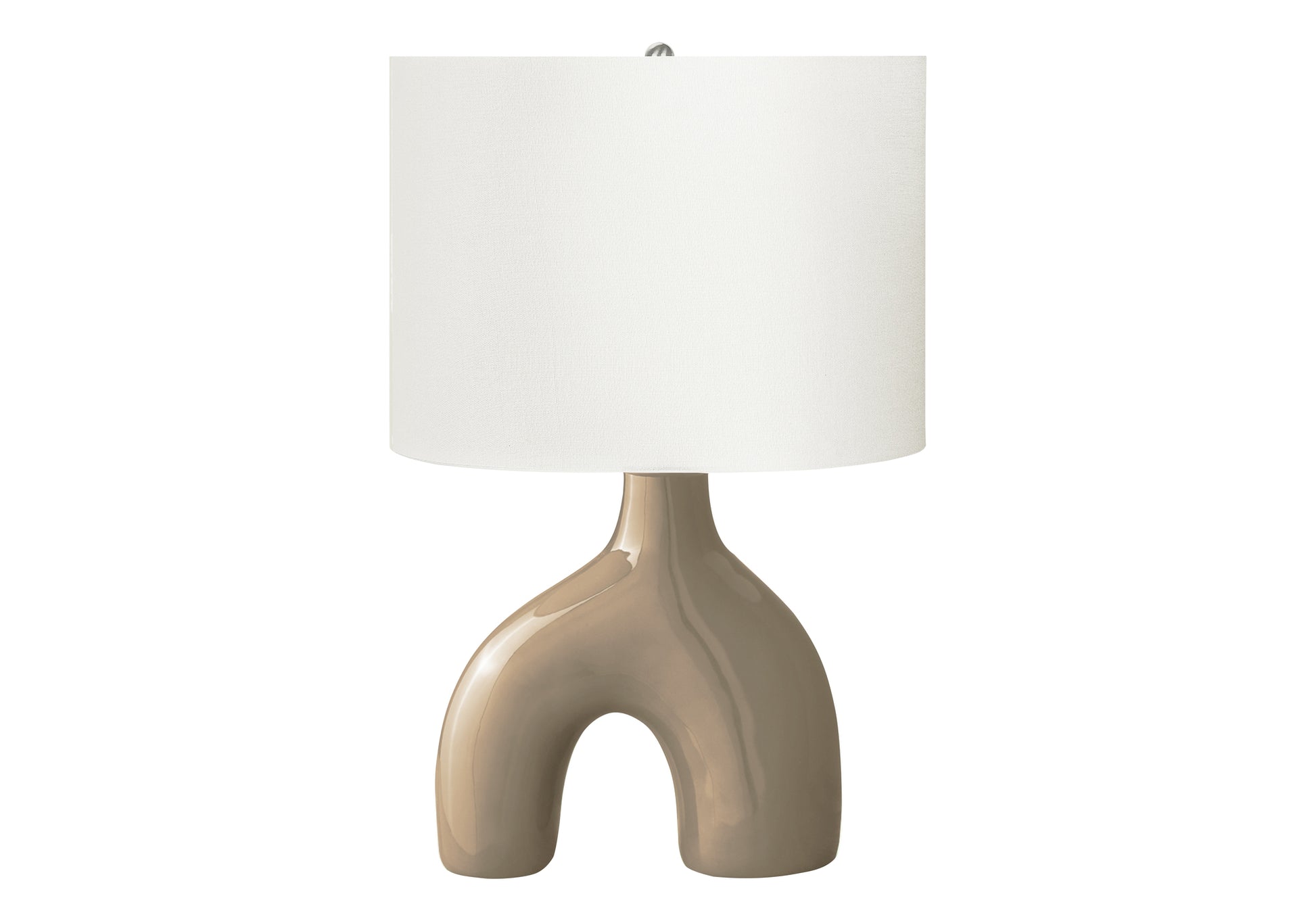 25"H Table Lamp, Grey Ceramic Base, Ivory Shade-Lighting-DECOROLALA