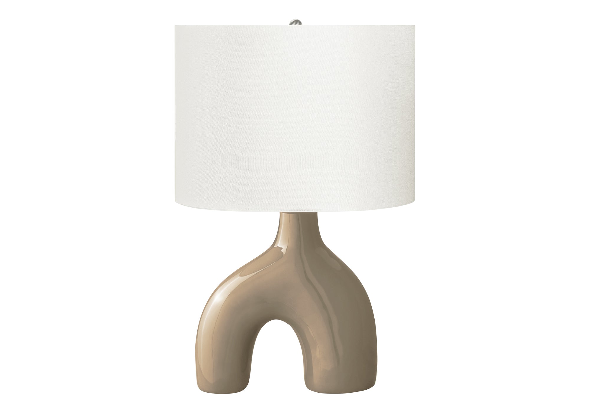 25"H Table Lamp, Grey Ceramic Base, Ivory Shade-Lighting-DECOROLALA