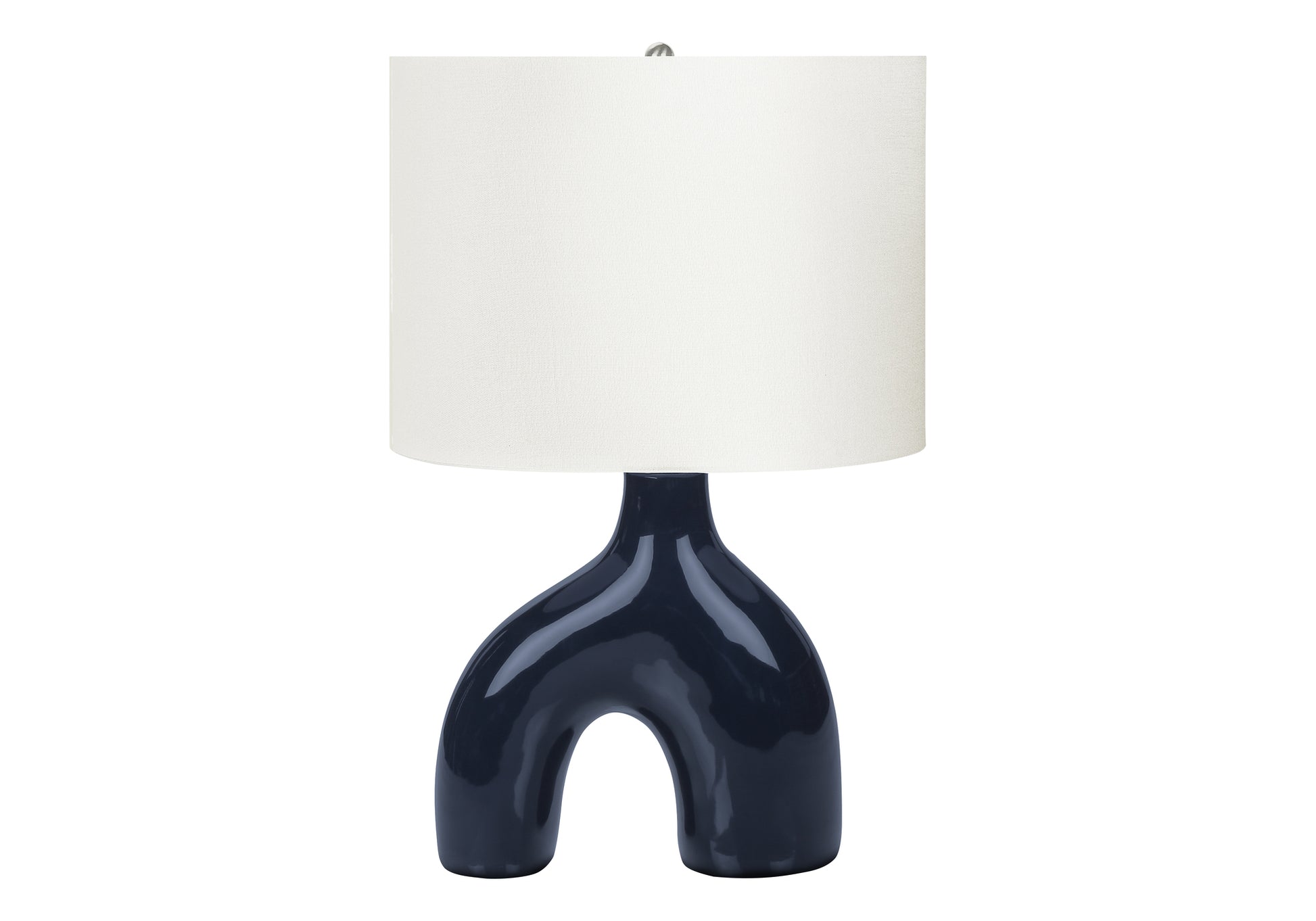 25"H Table Lamp, Grey Ceramic Base, Ivory Shade-Lighting-DECOROLALA
